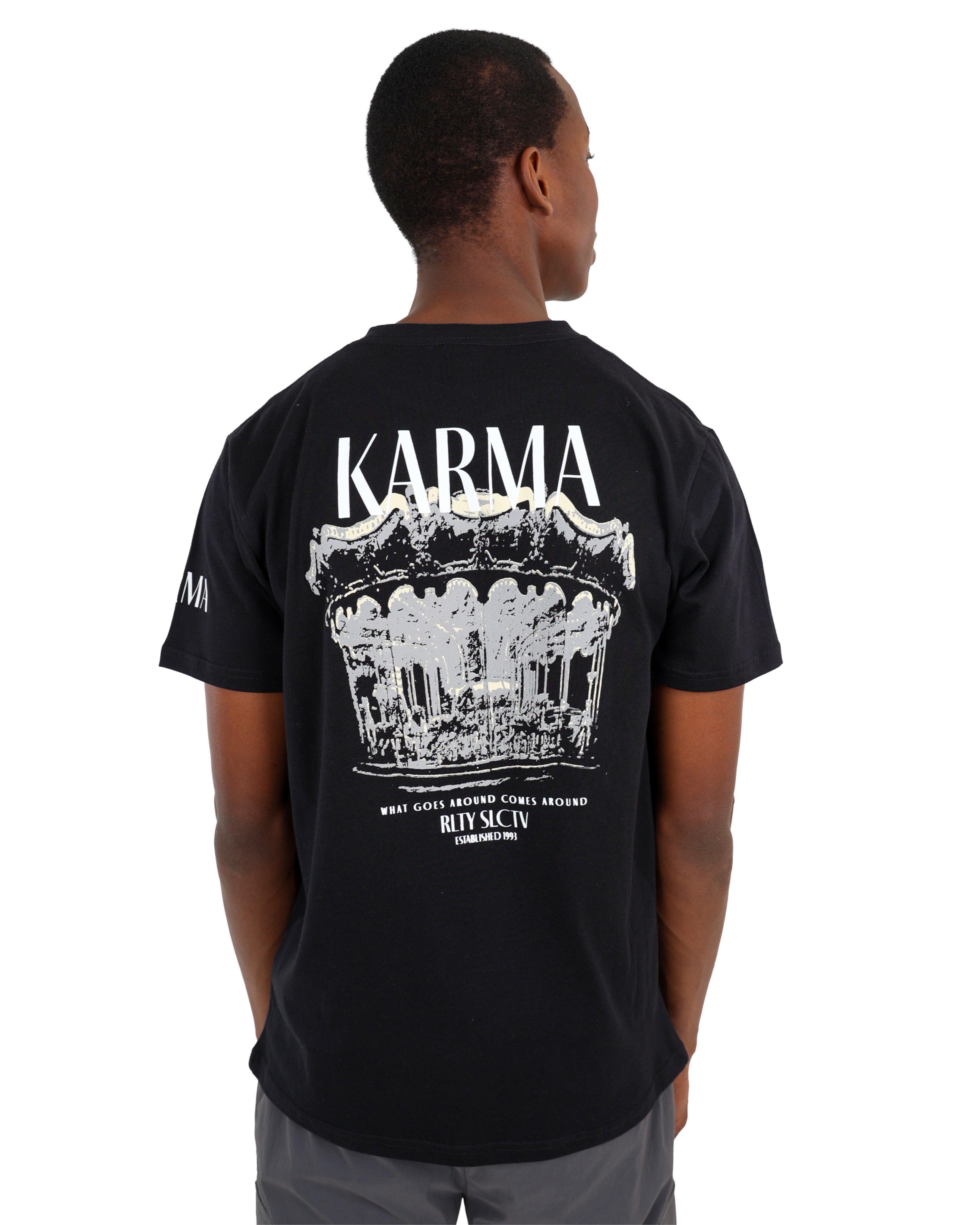 Karma Graphic Print Short Sleeve T-Shirt