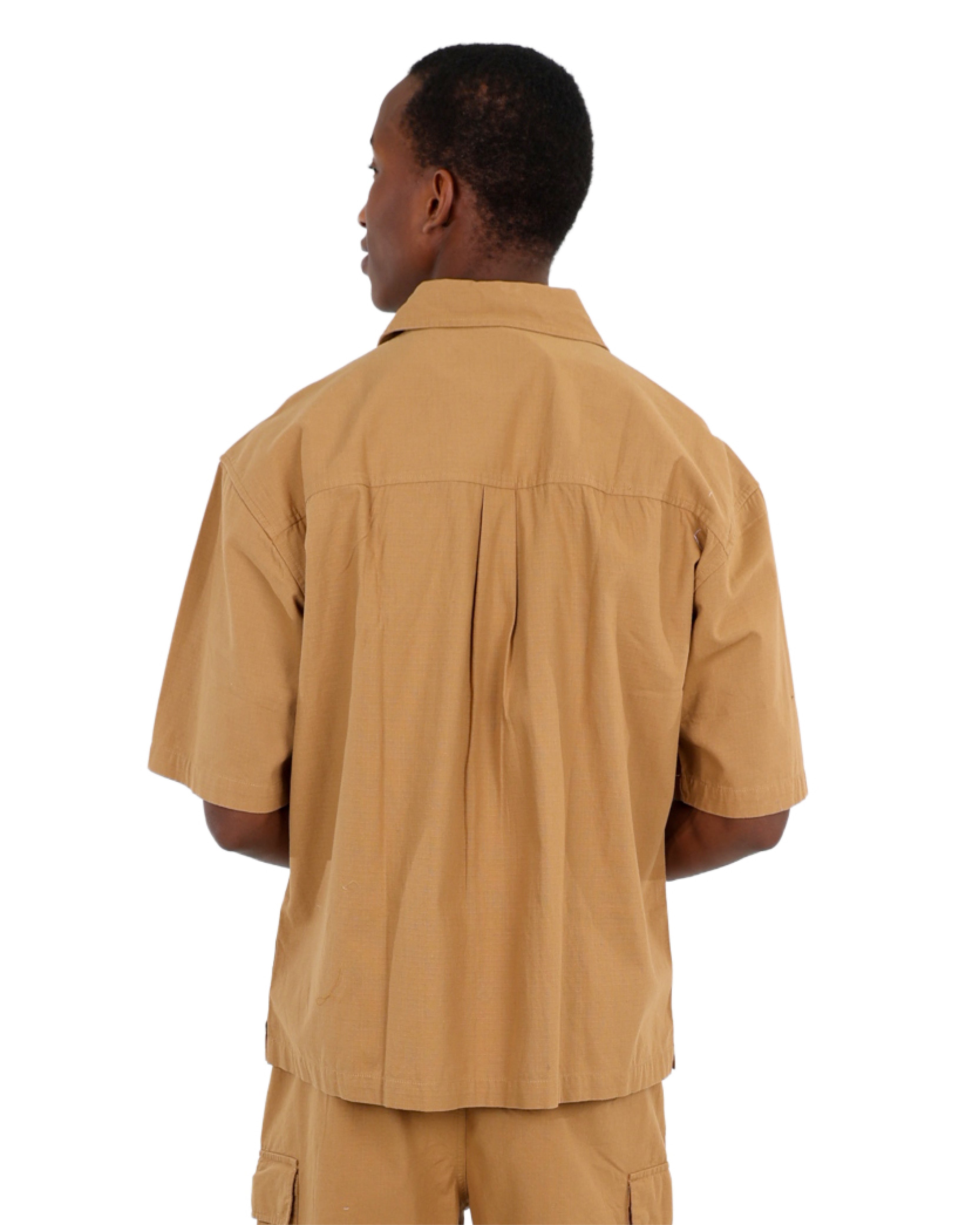 Camel Rip Stop Short Sleeve Shirt