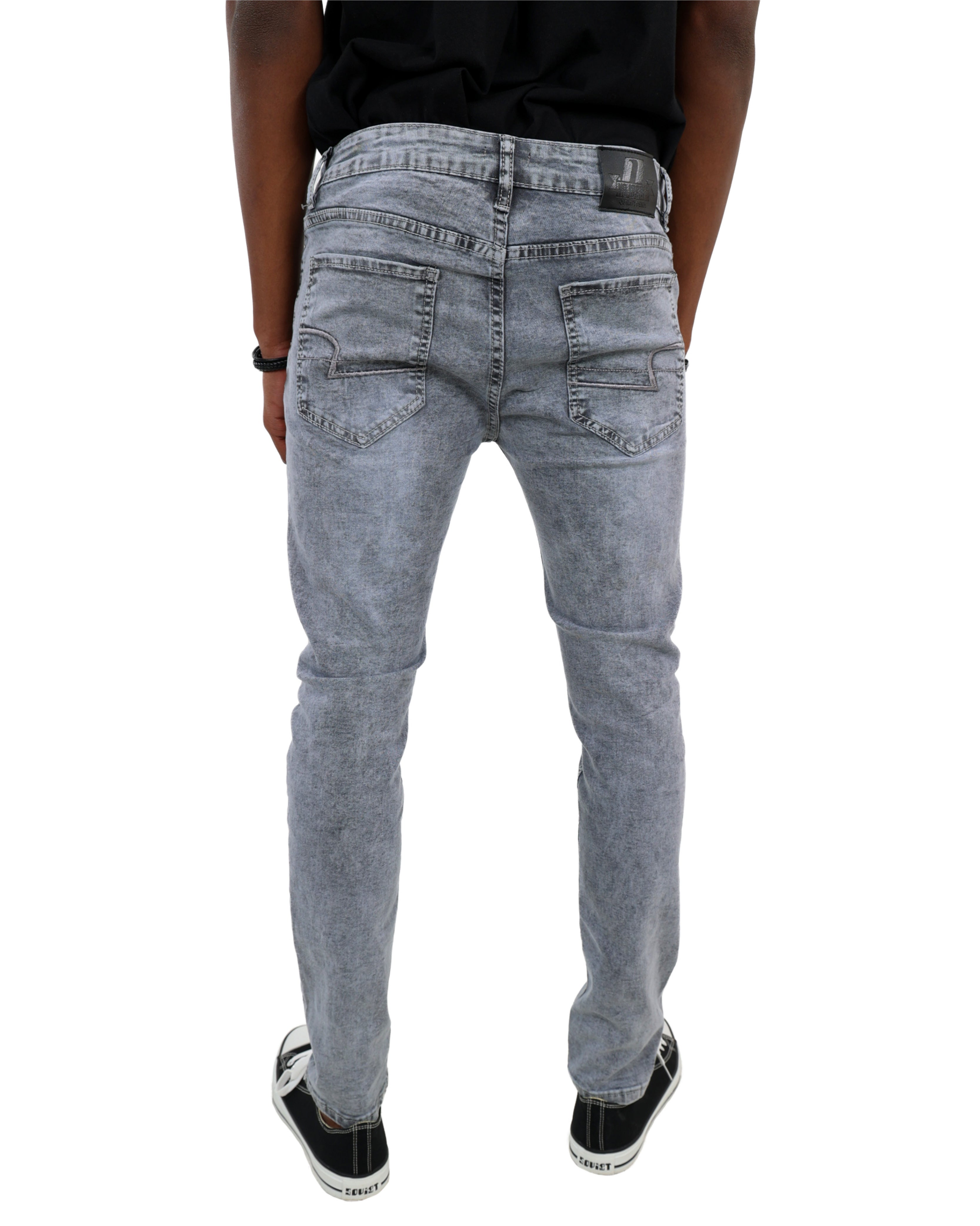 Charcoal Rip & Repair Skinny Jeans
