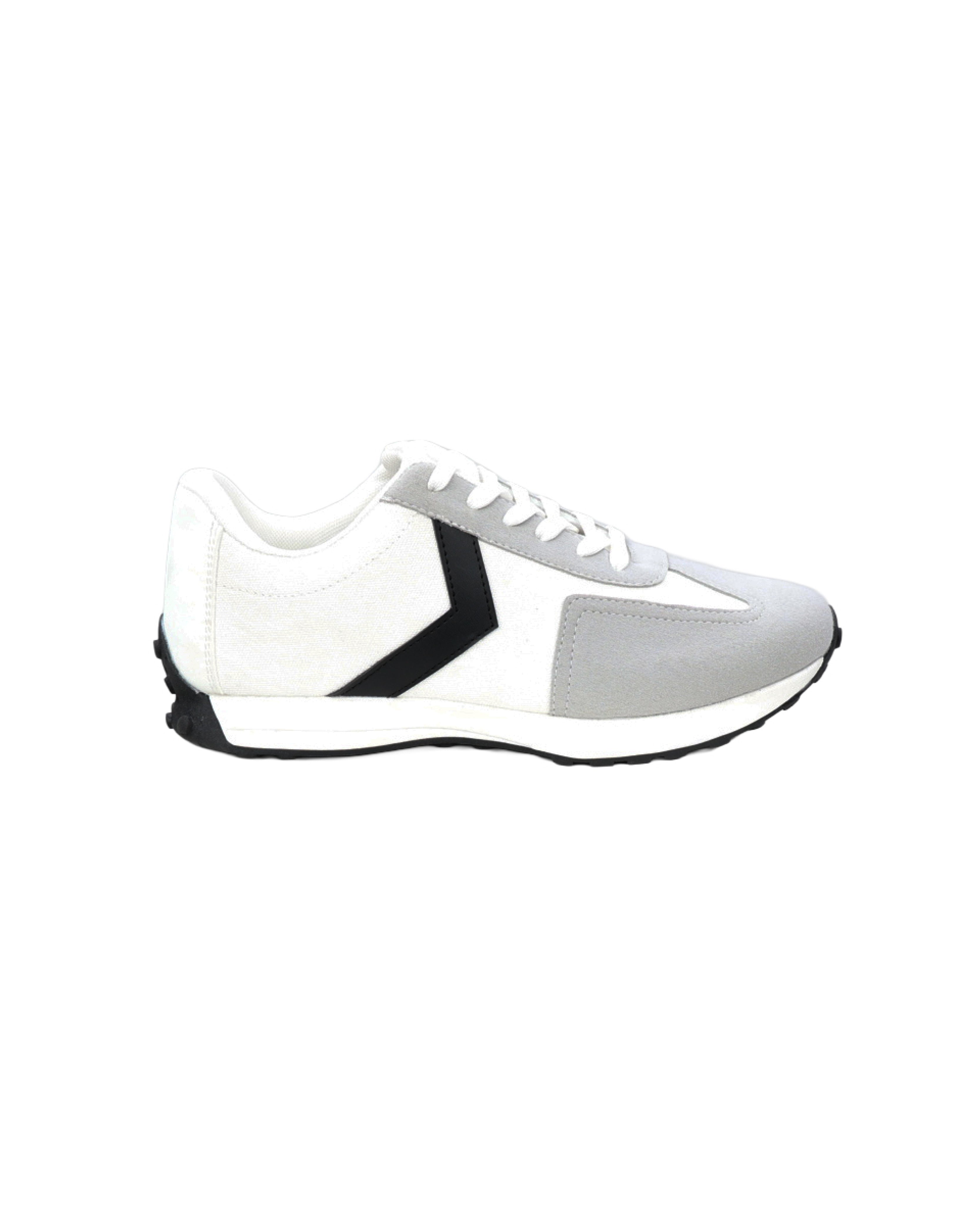 White Retro Mesh Suede Sneakers