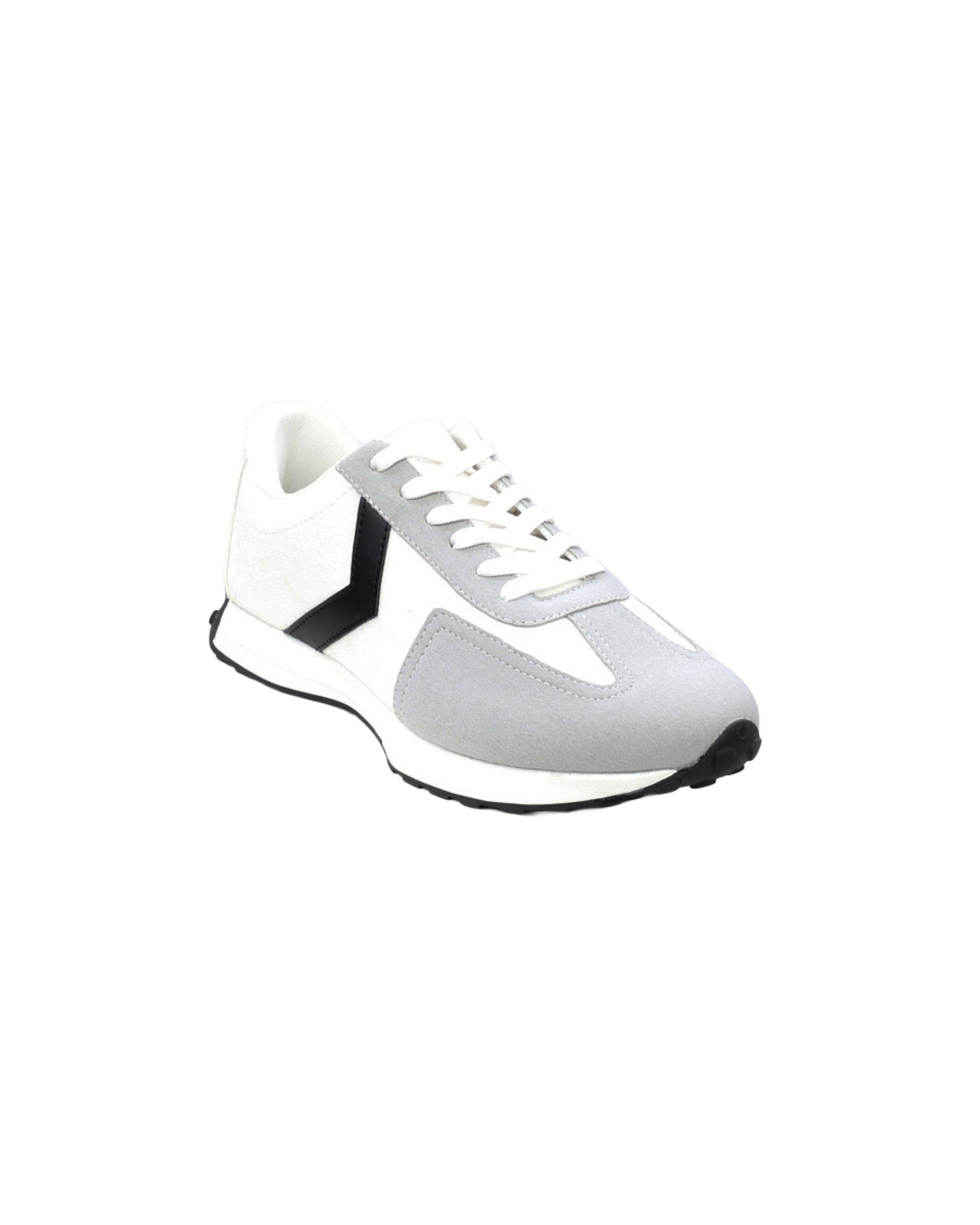 White Retro Mesh Suede Sneakers