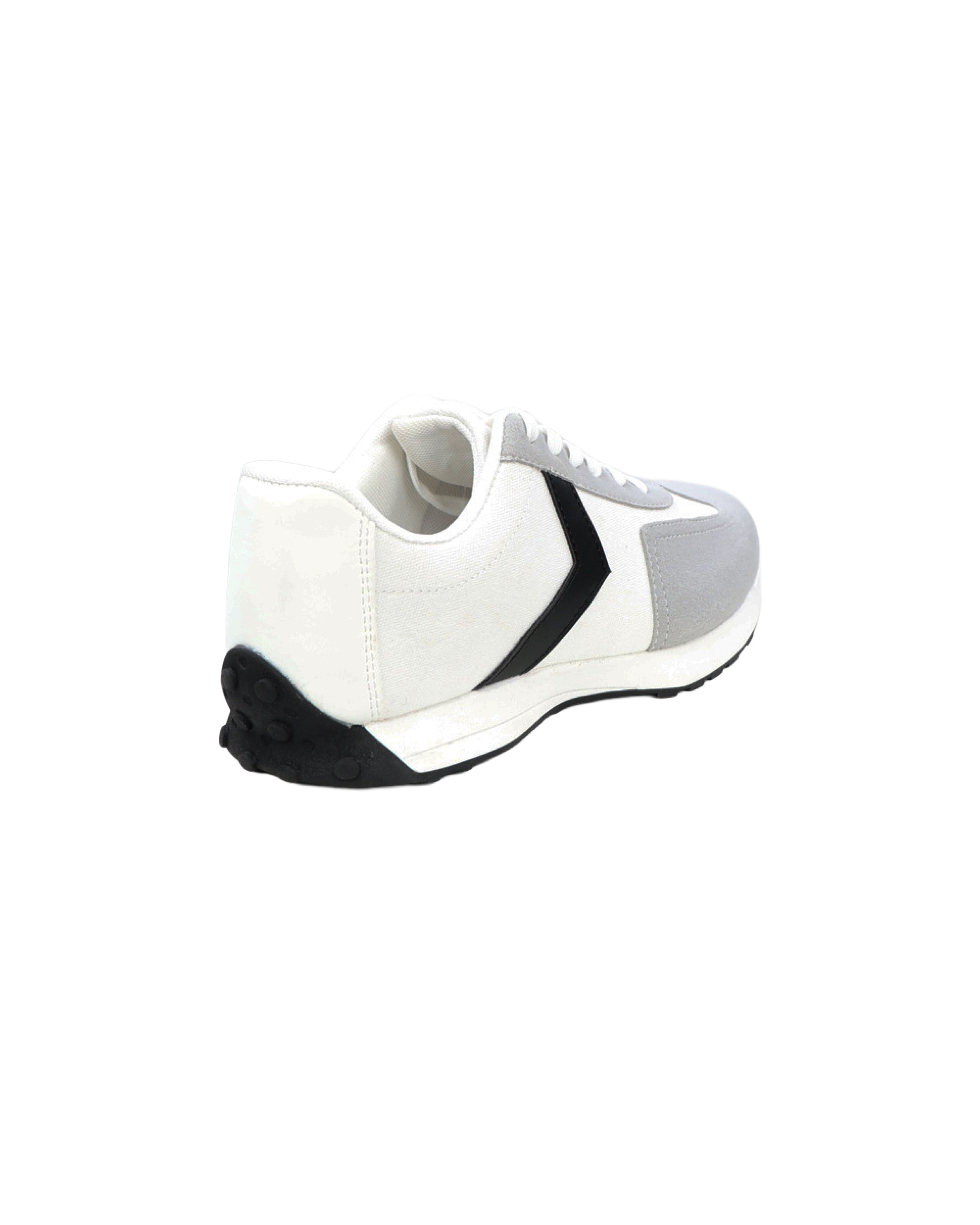 White Retro Mesh Suede Sneakers
