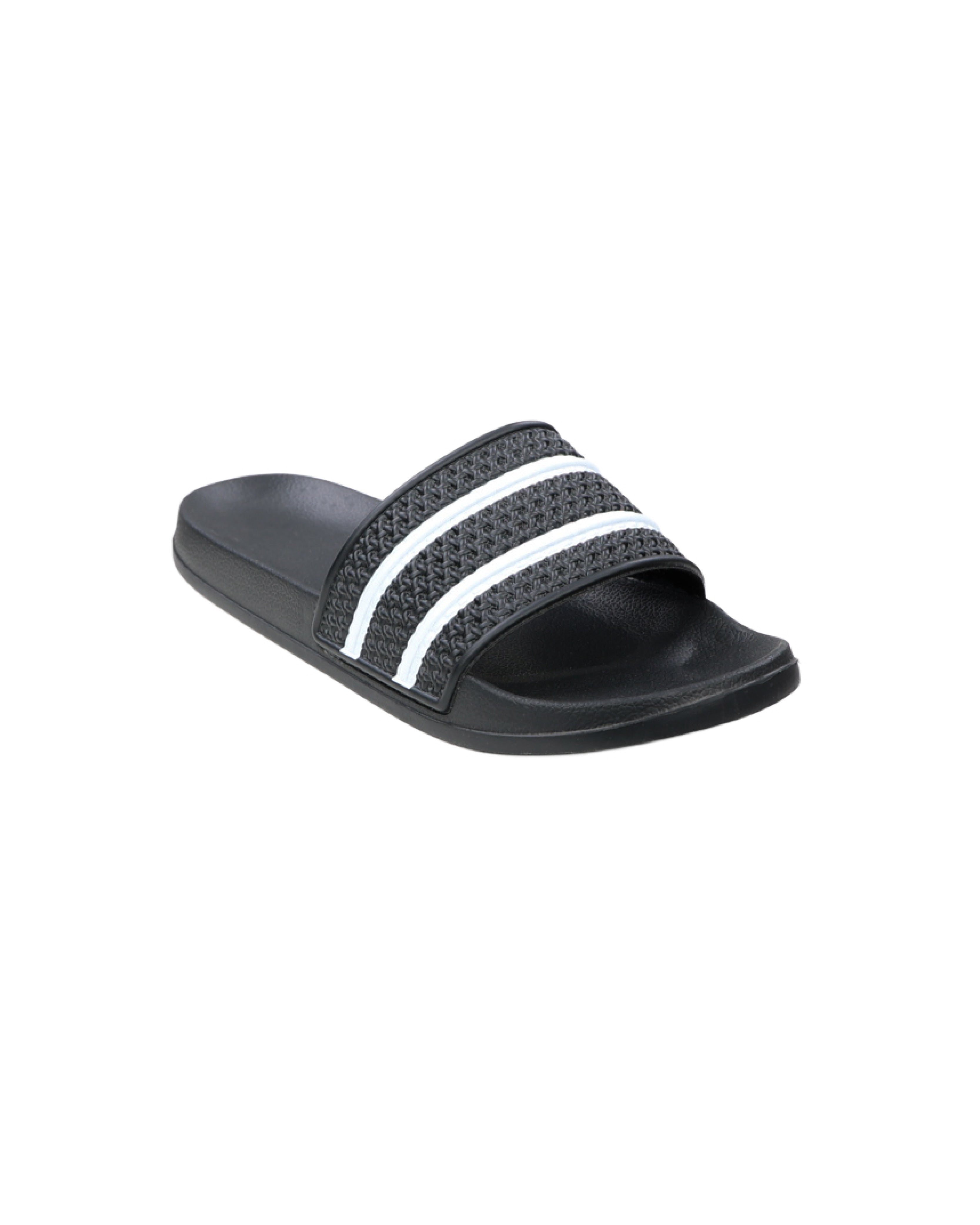 Black Double Stripe Pool Sandals
