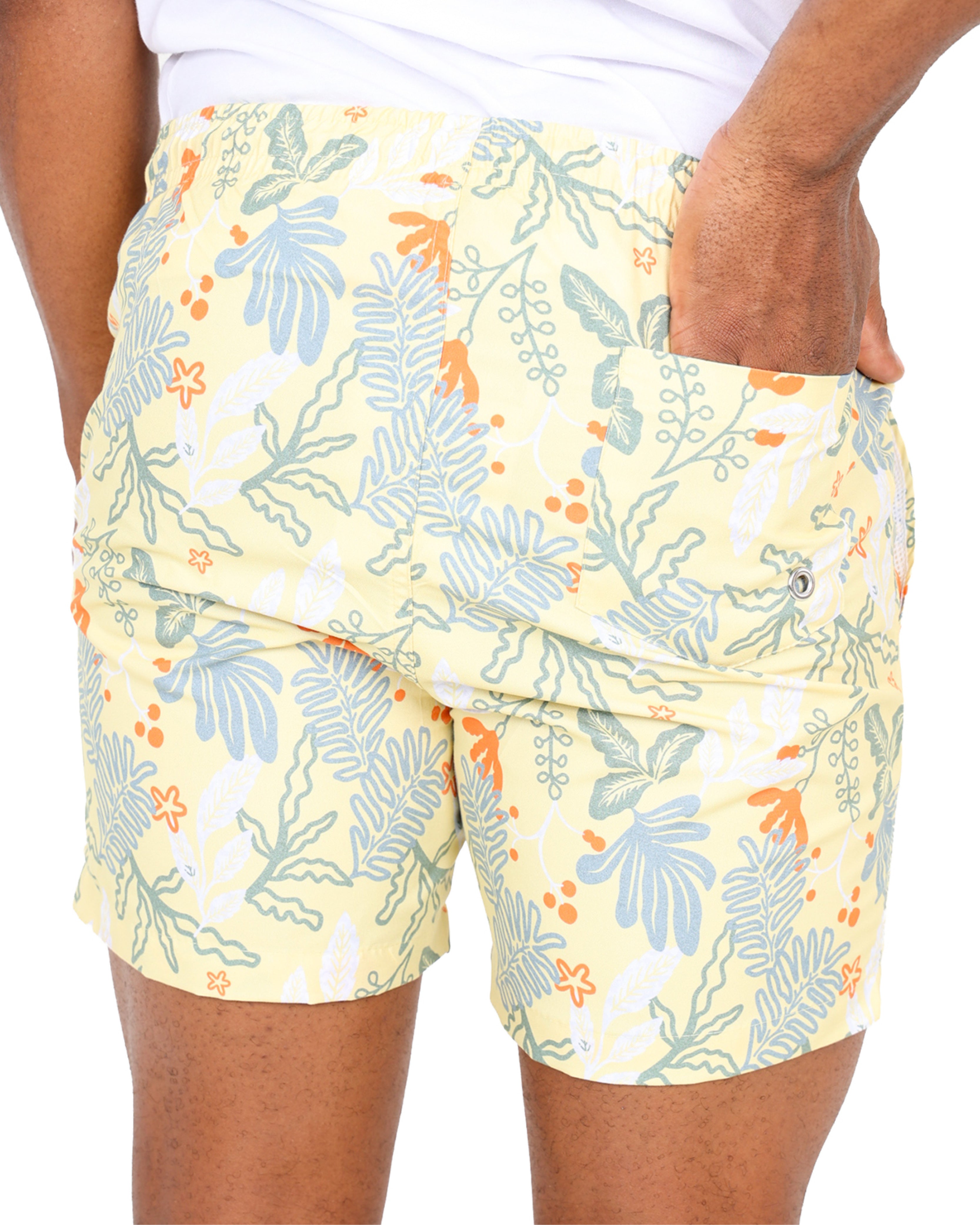 Multi Leaf Print Swim Shorts