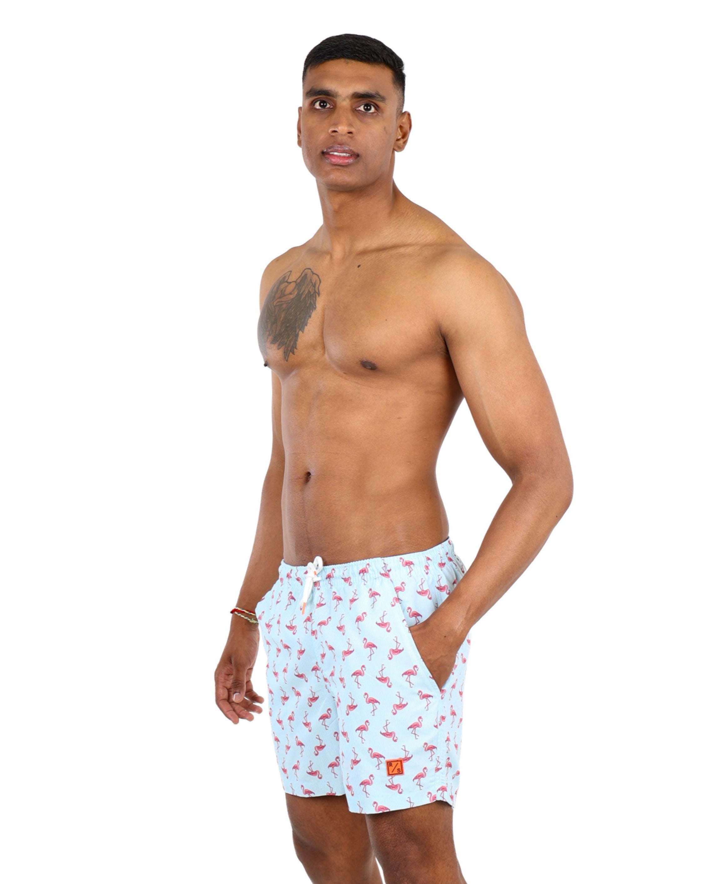 Flamingo Print Swim Shorts