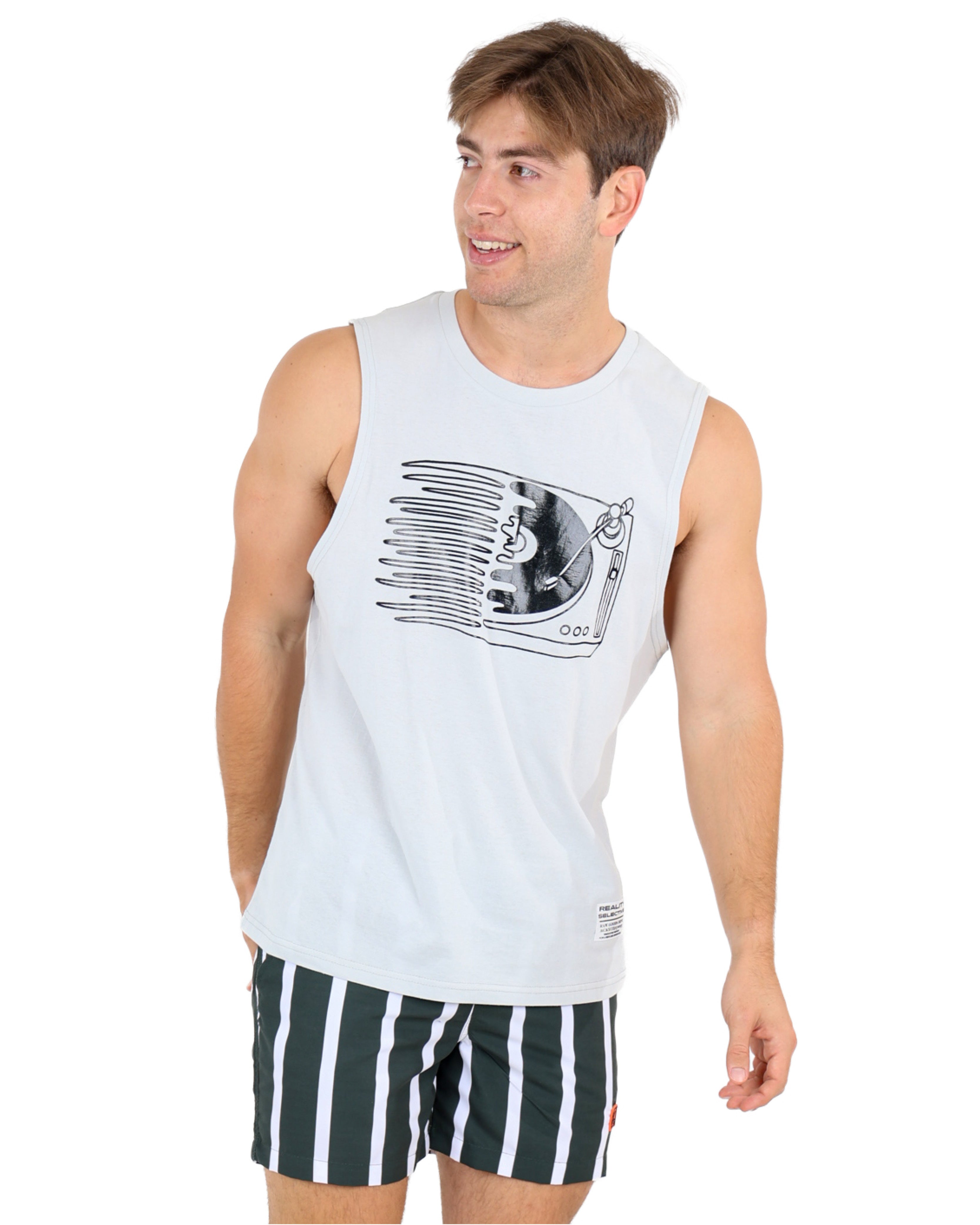 Record Player Graphic Print Vest