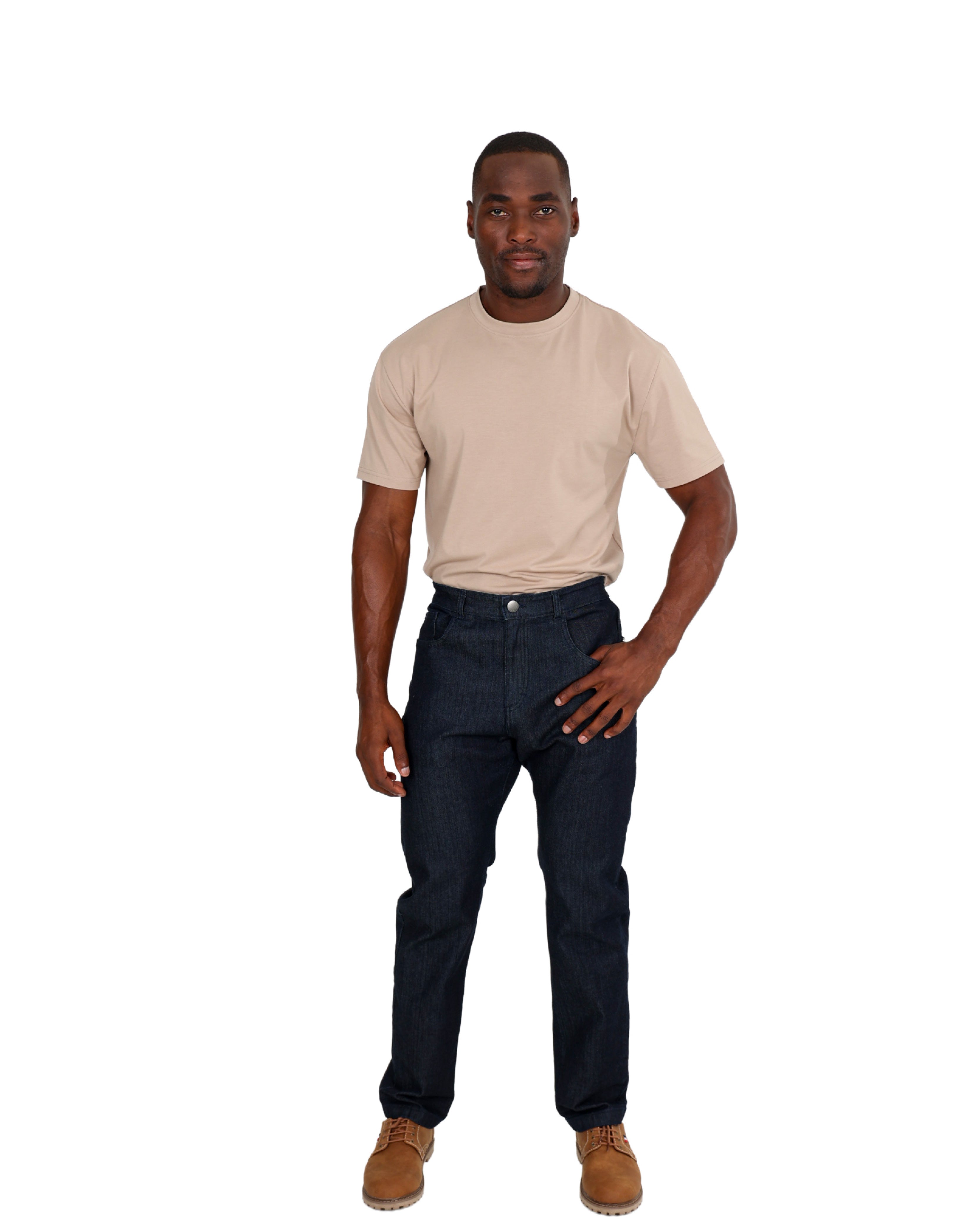 Straight Leg Mid Blue Jeans