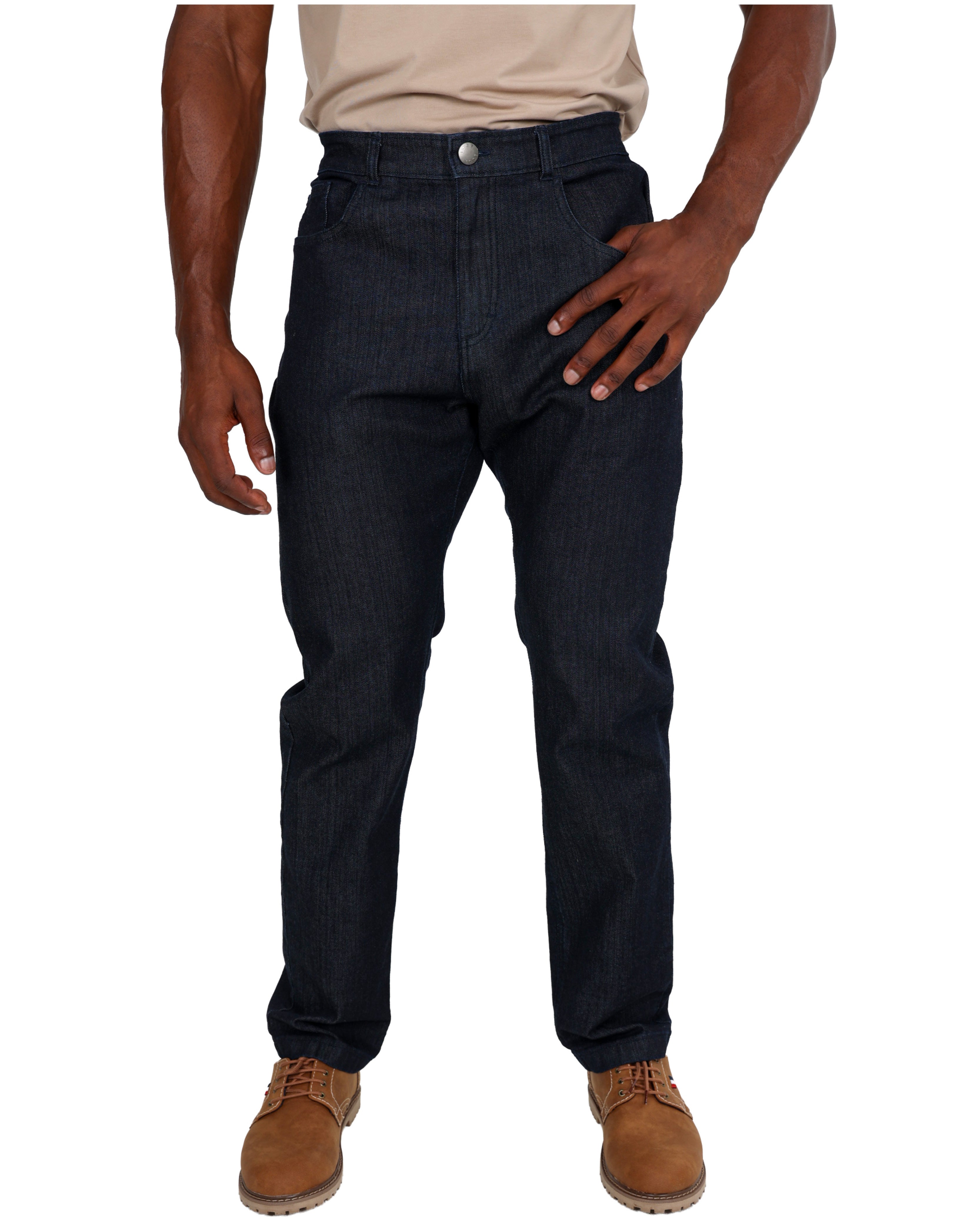 Straight Leg Mid Blue Jeans