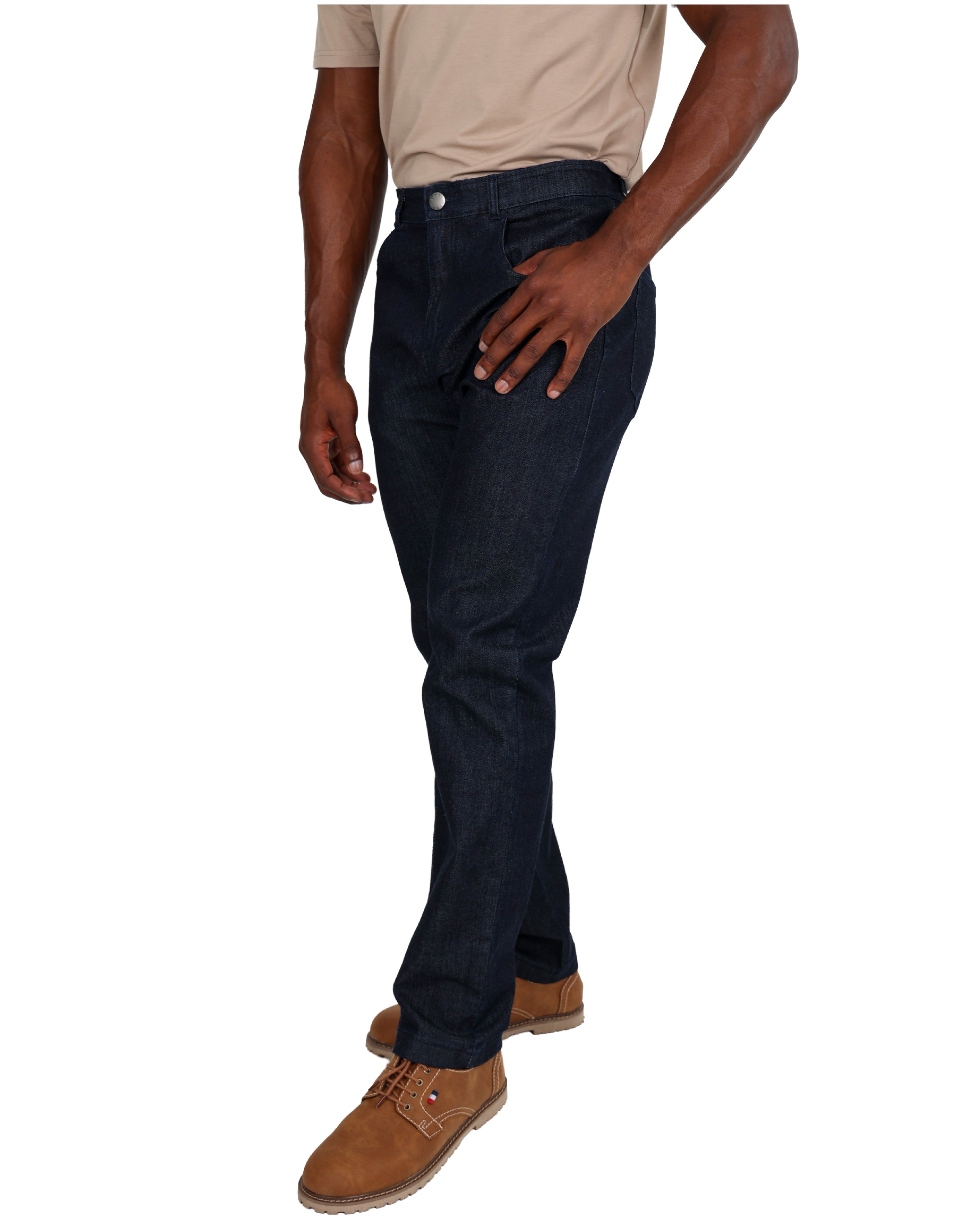 Straight Leg Mid Blue Jeans