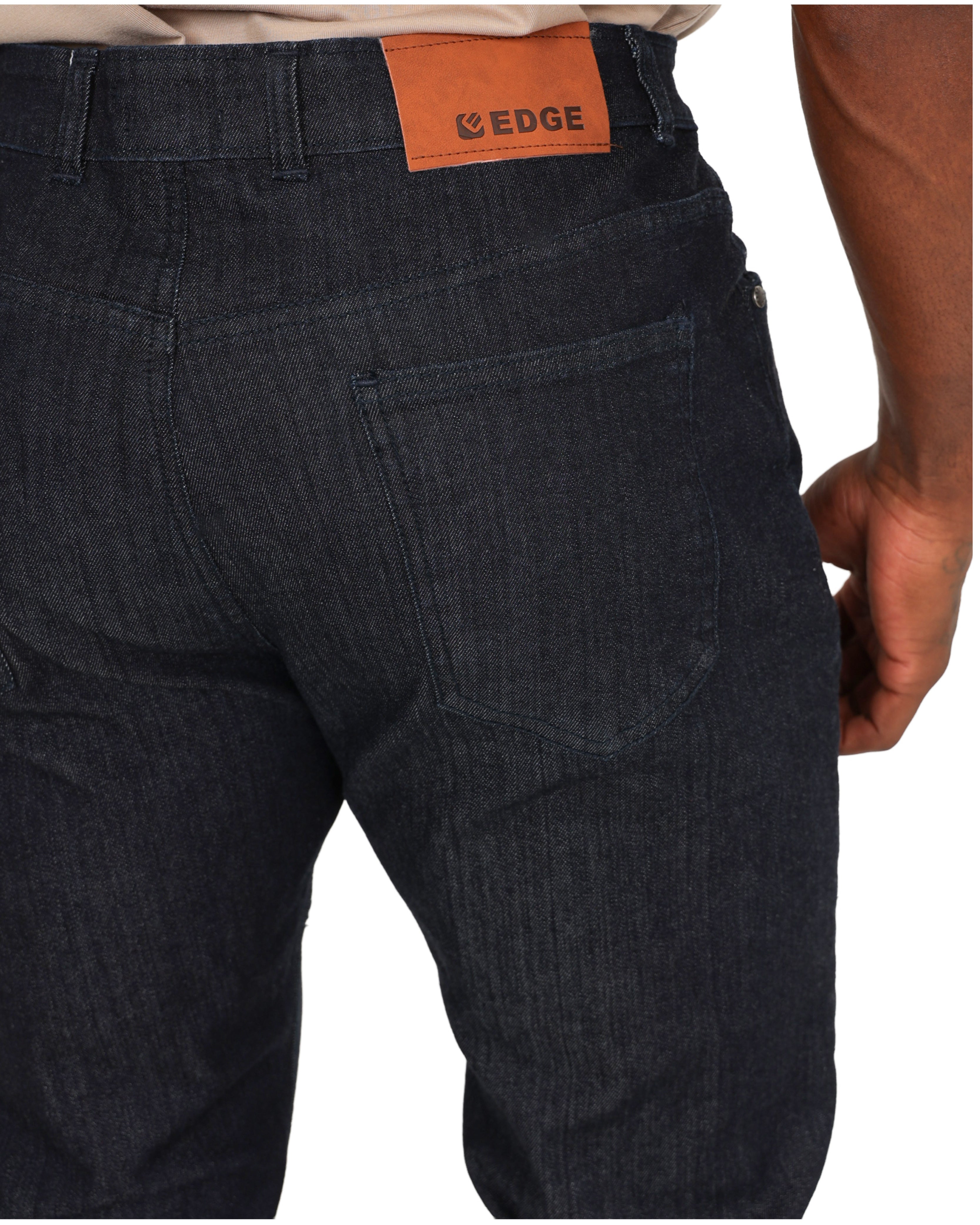 Straight Leg Mid Blue Jeans