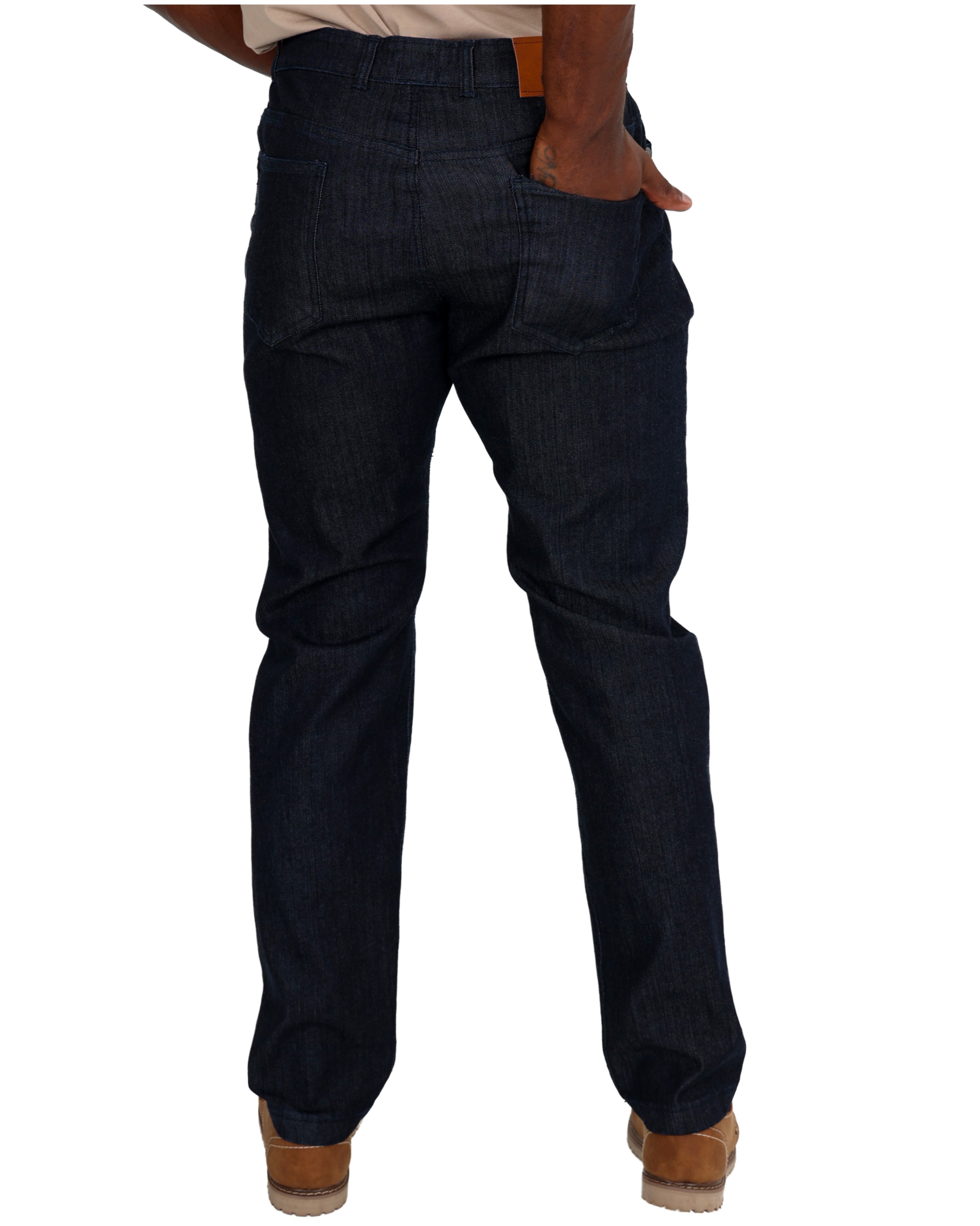 Straight Leg Mid Blue Jeans