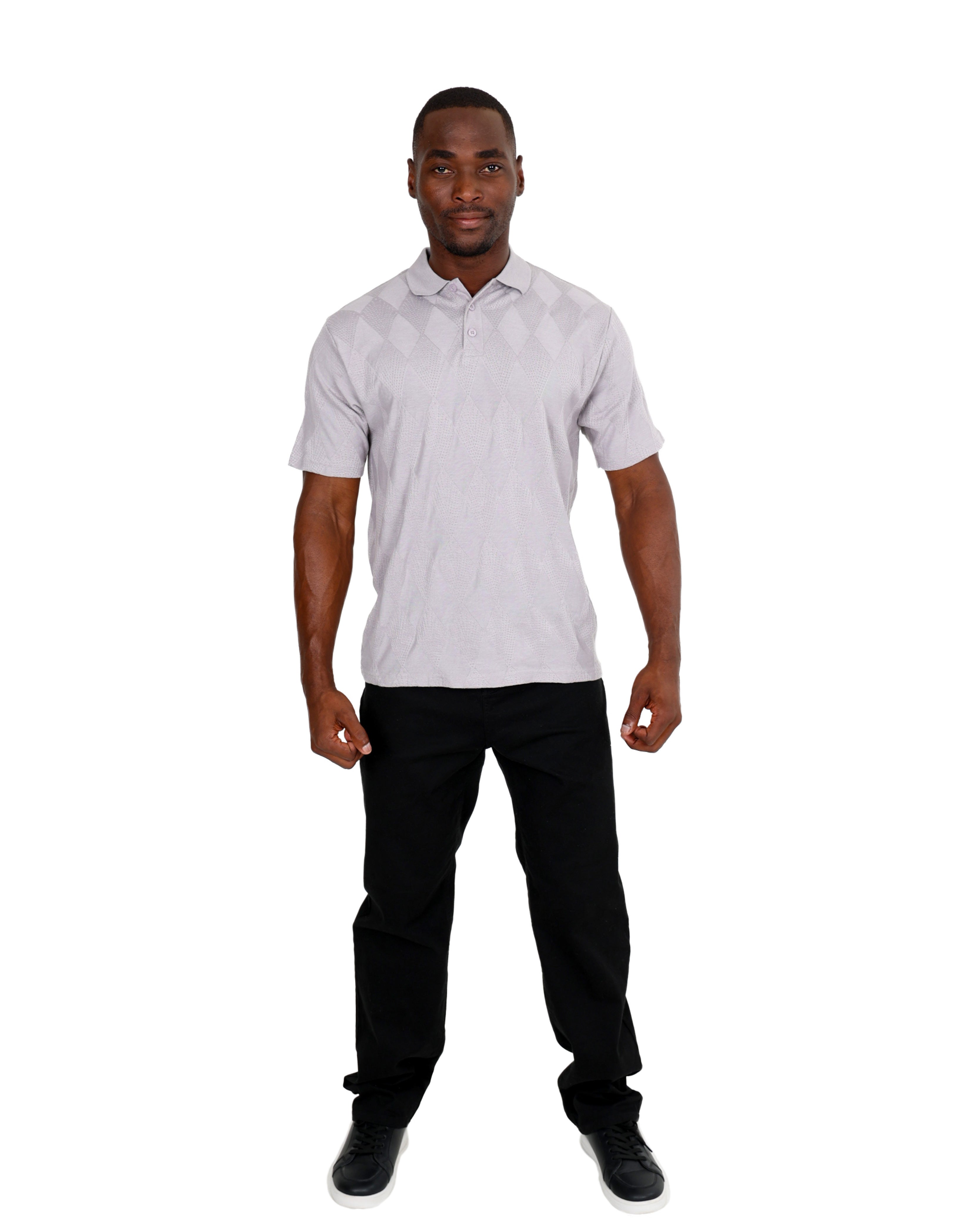 Short Sleeve Silver Jacquard Golfer