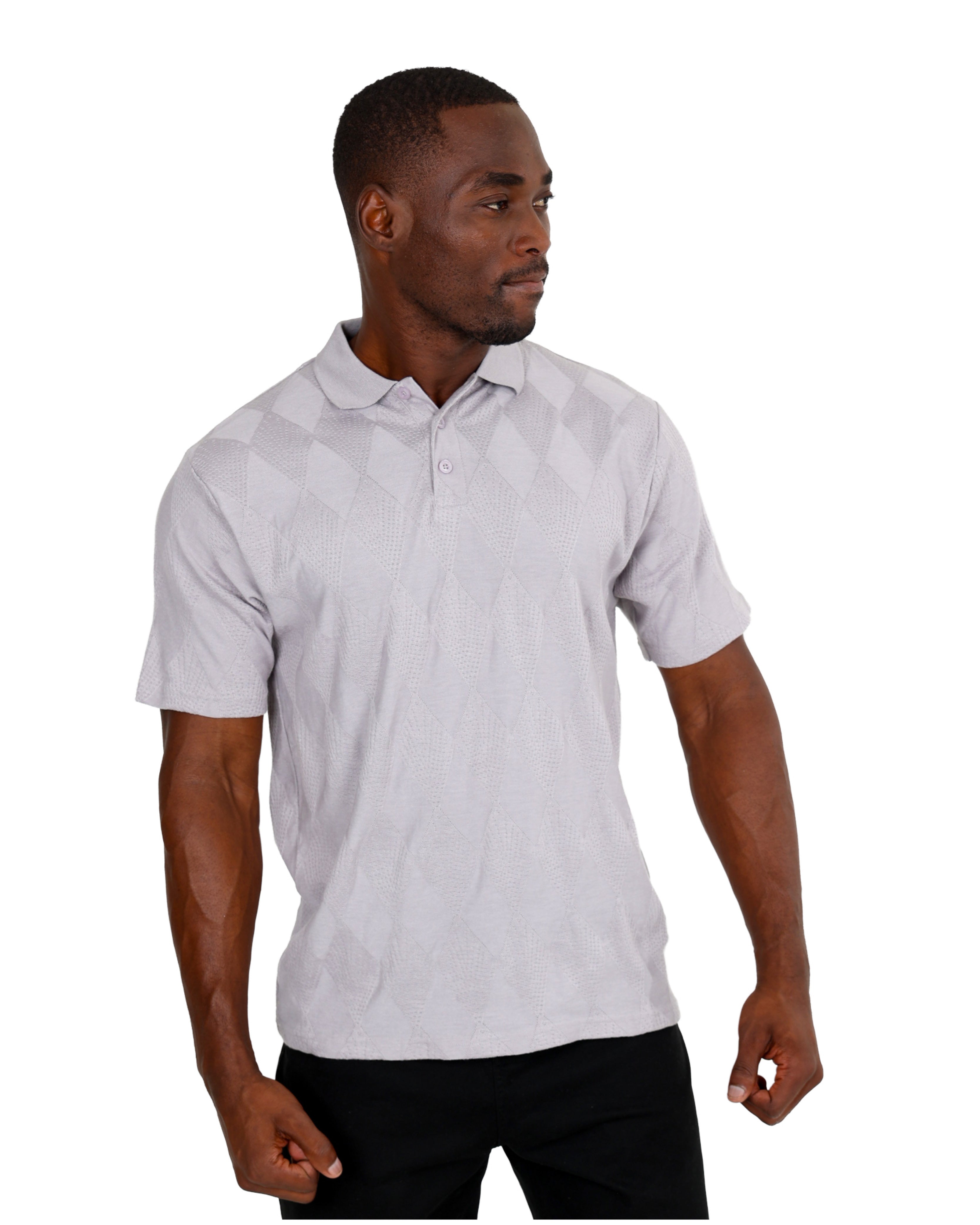 Short Sleeve Silver Jacquard Golfer