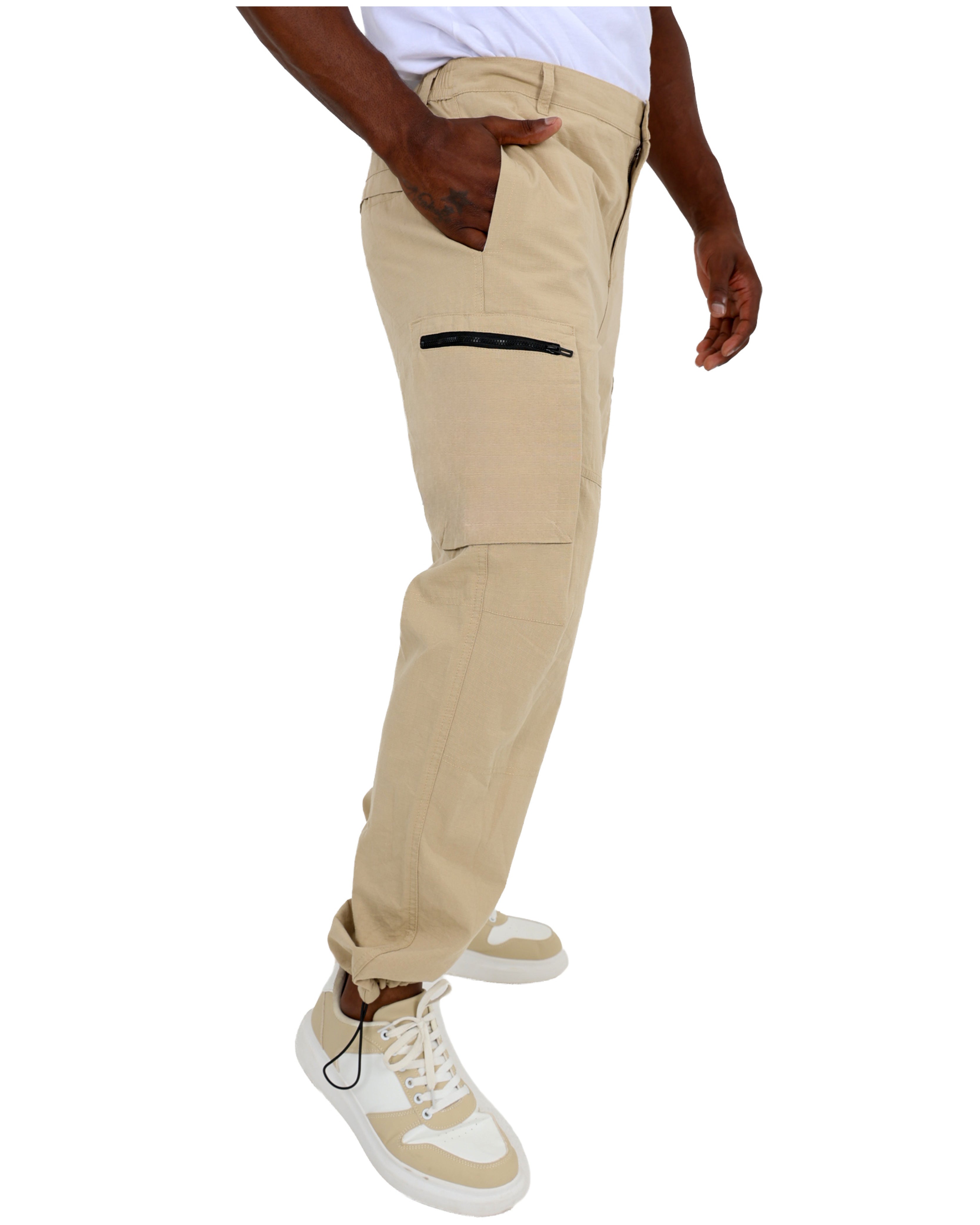 Stone Rip Stop Zipped Cargo Pants