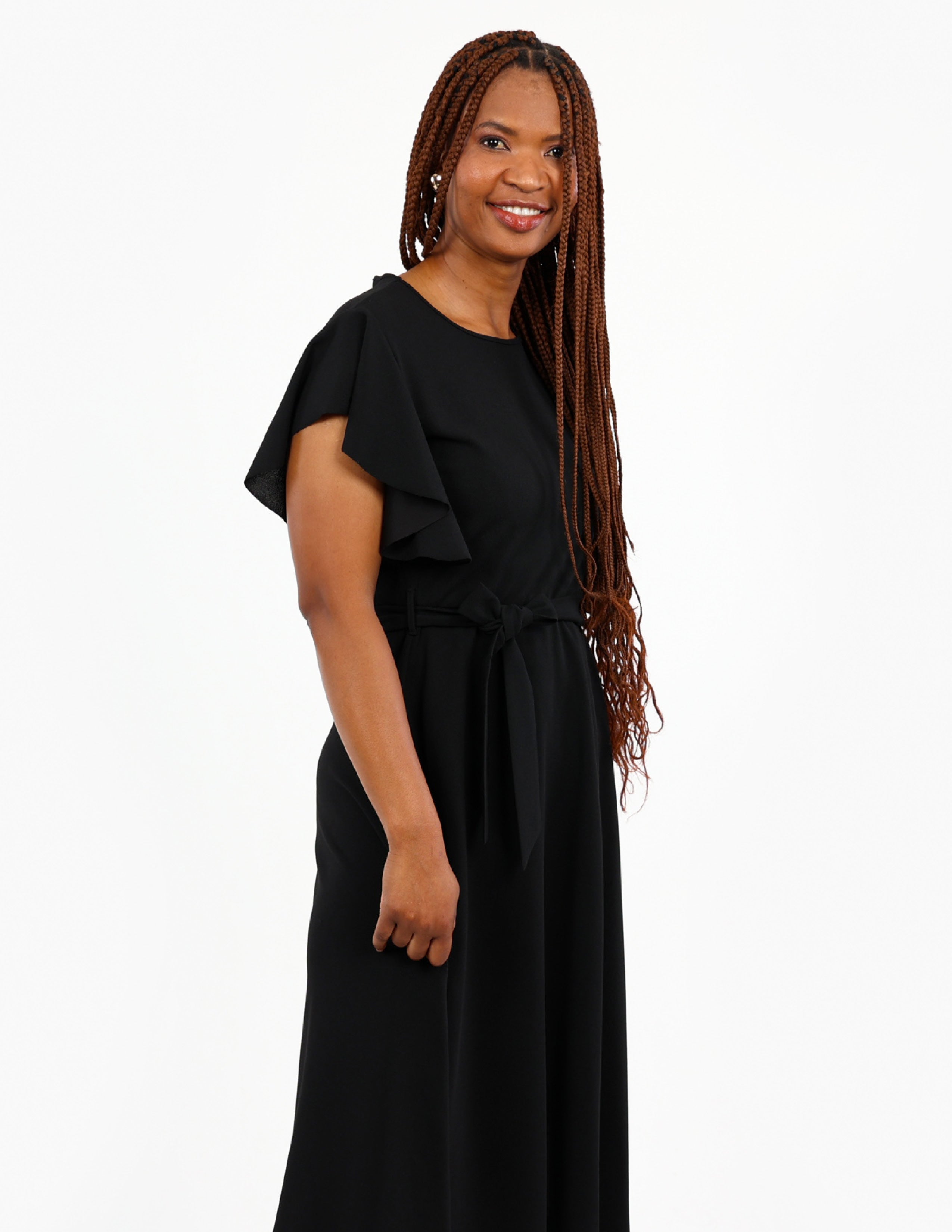 Flutter Sleeve Midi Dress