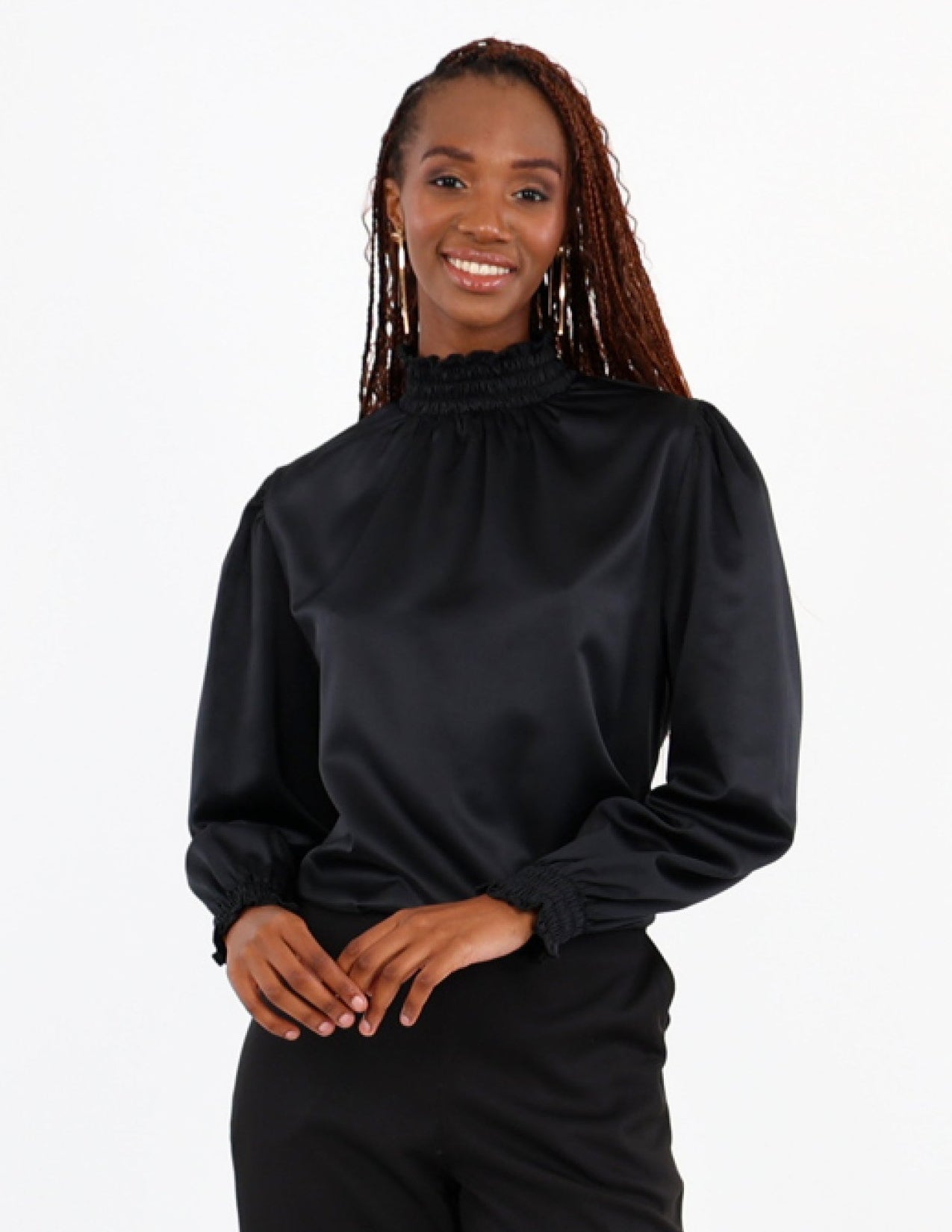 Smocked Neck Blouse