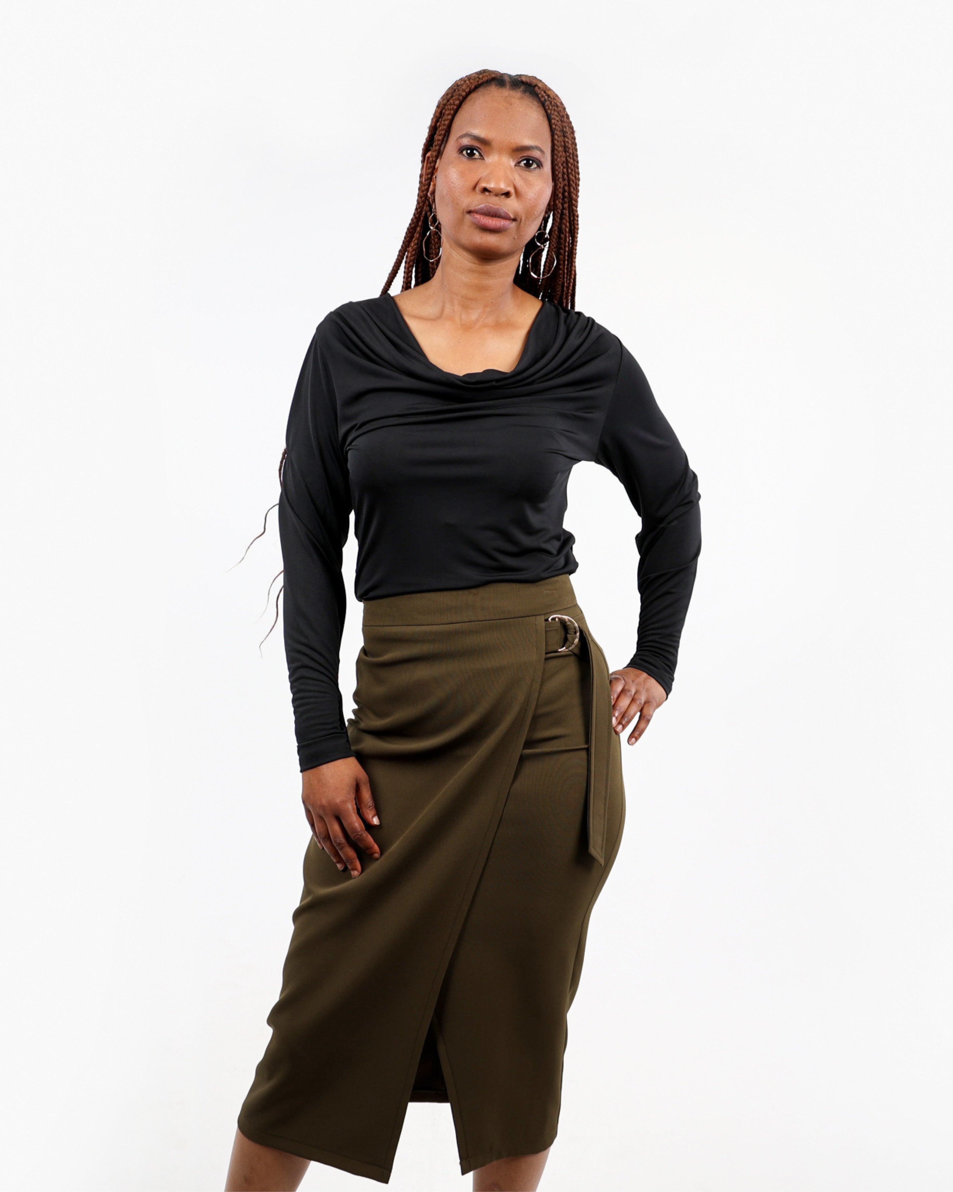 Cowl Neck Long Sleeve Top