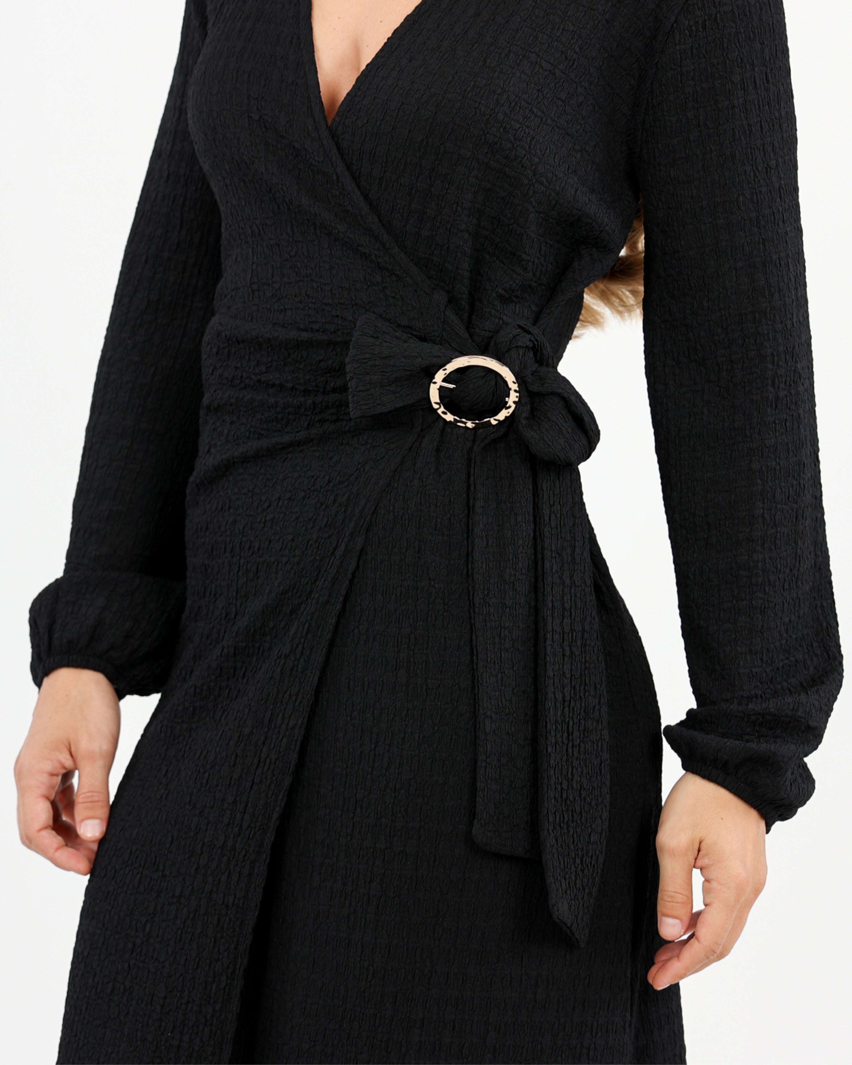 Crinkle Wrap Dress