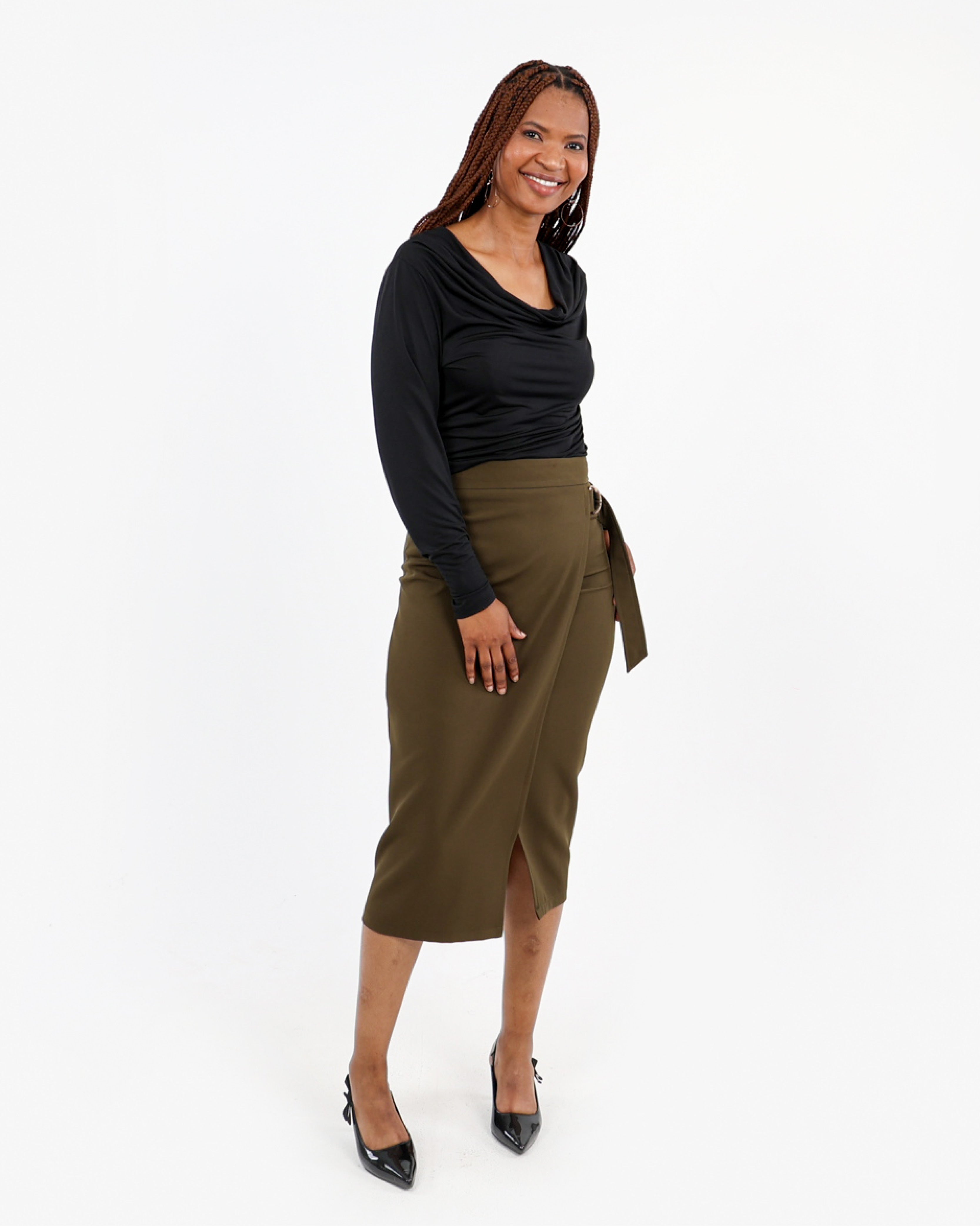 Cowl Neck Long Sleeve Top