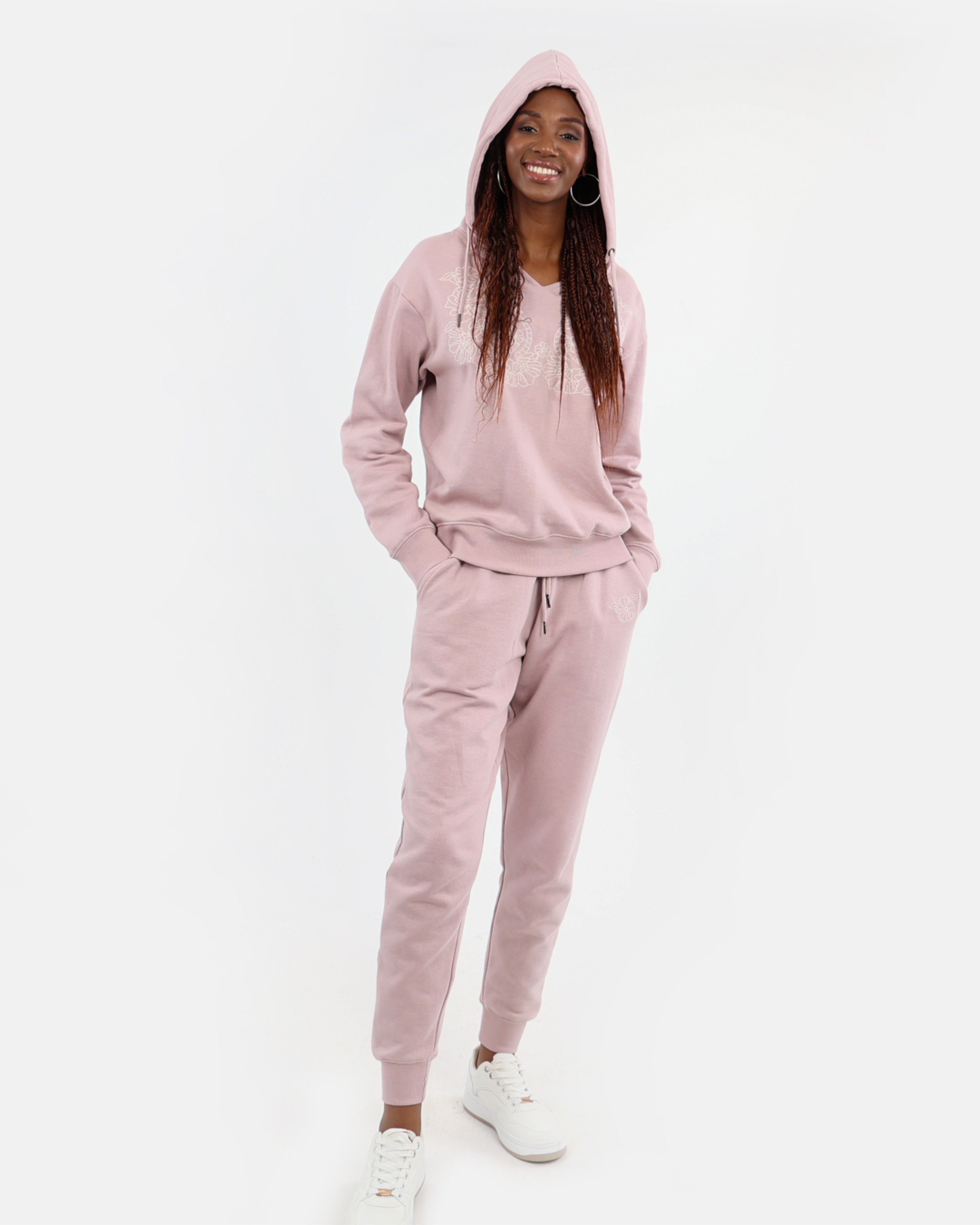 Lilac Embroidered Hoodie