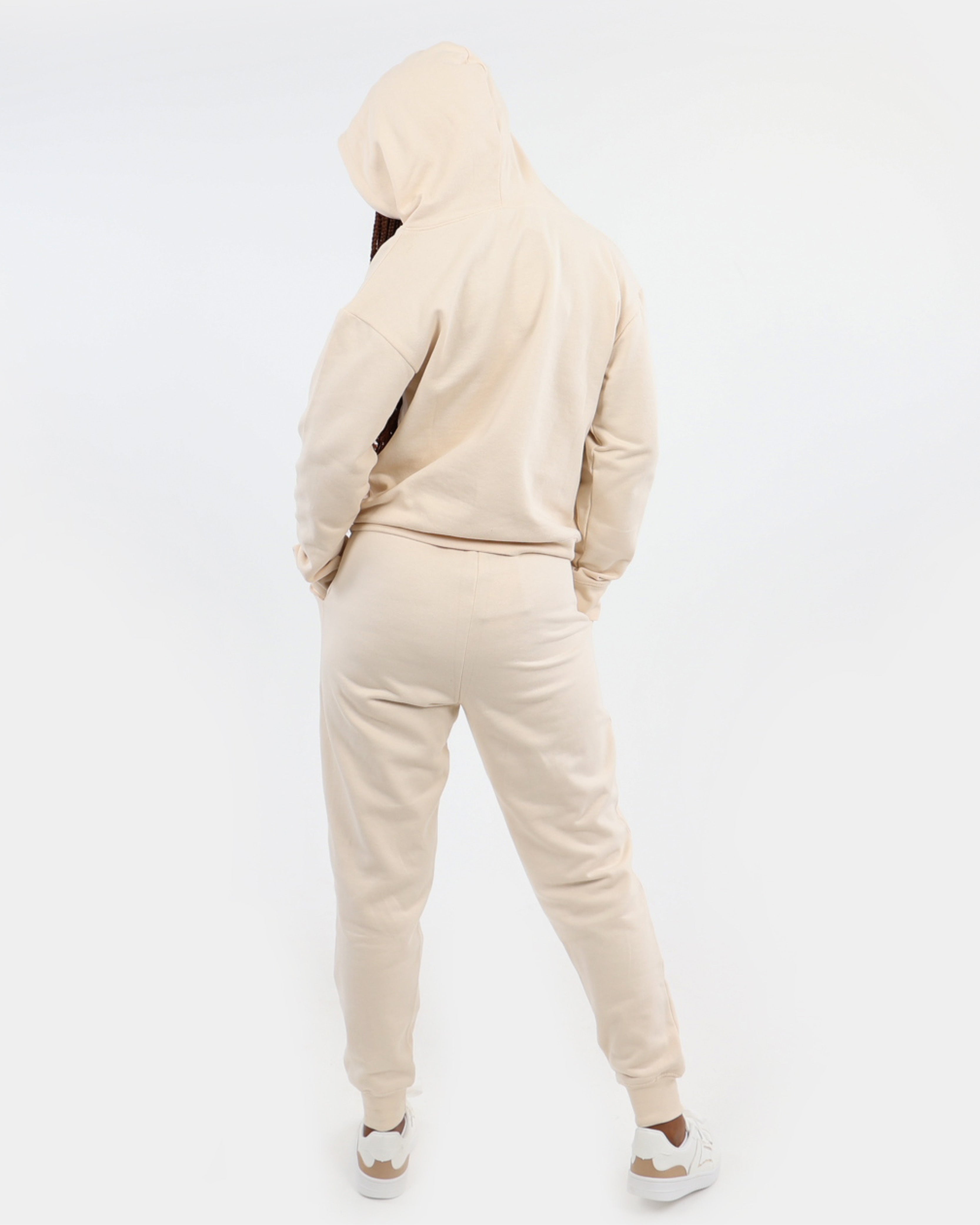 Cream Embroidered Hoodie