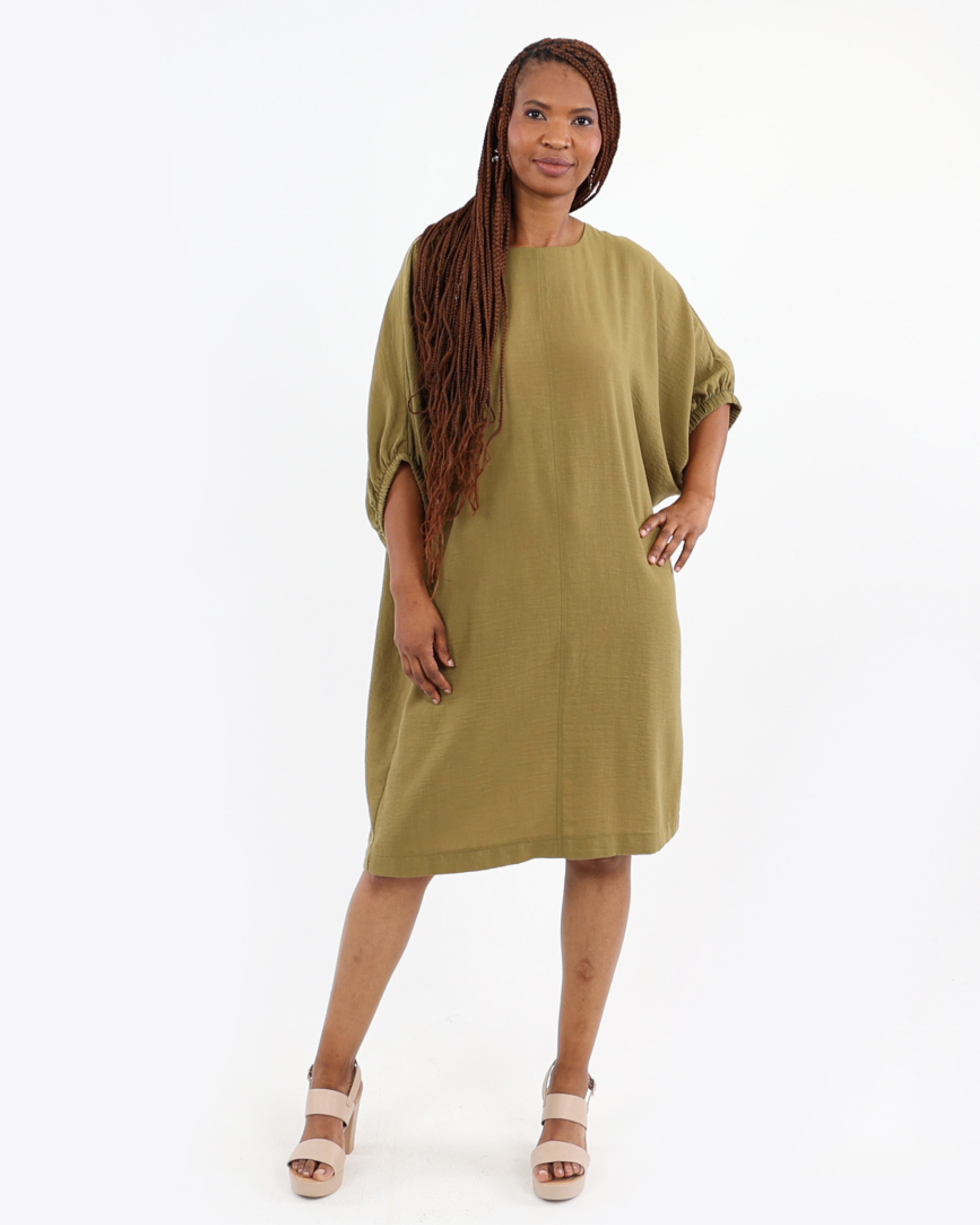 Batwing Knee Length Dress