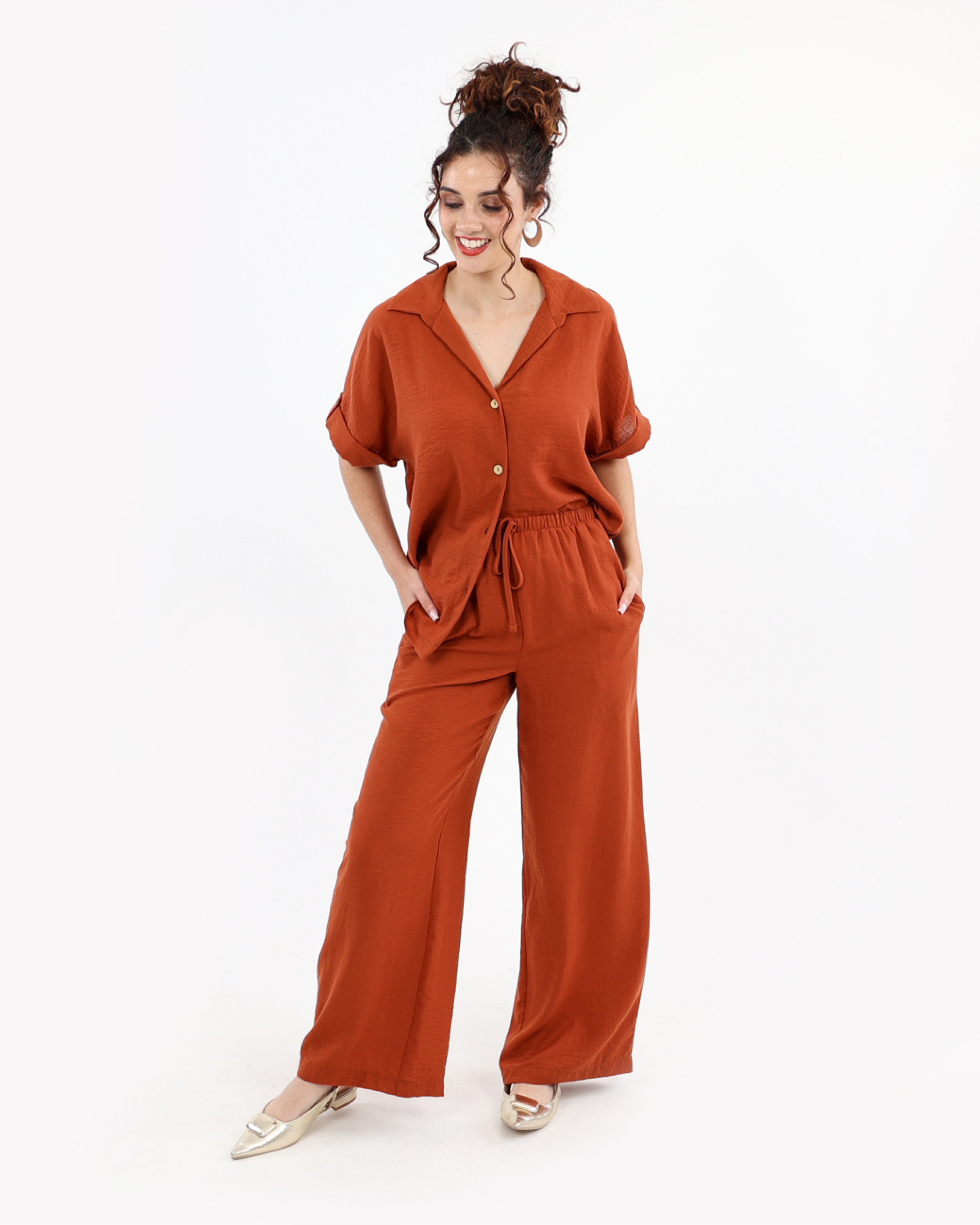 Relaxed Fit Short Sleeve Blouse