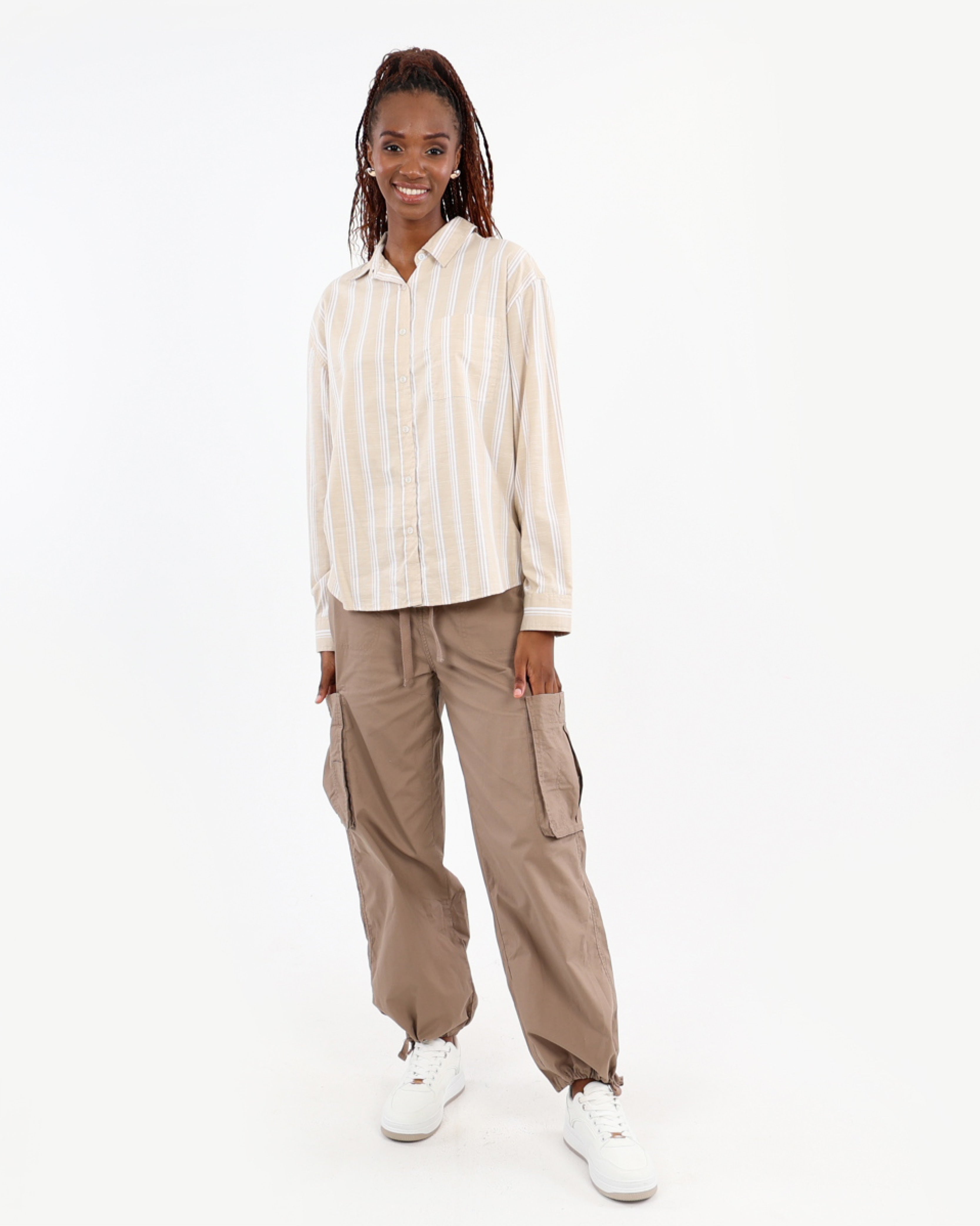 Stone Striped Long Sleeve Shirt