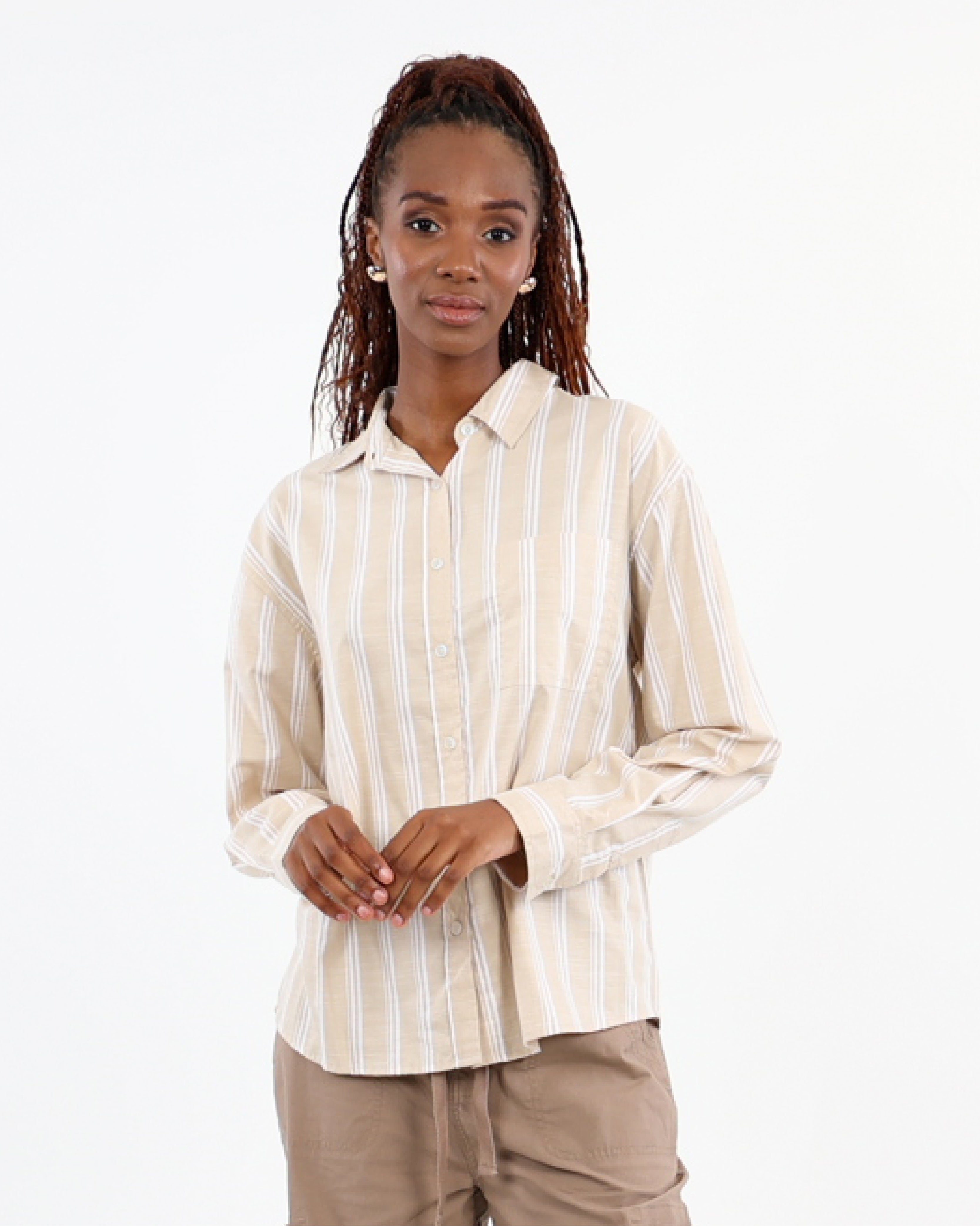 Stone Striped Long Sleeve Shirt