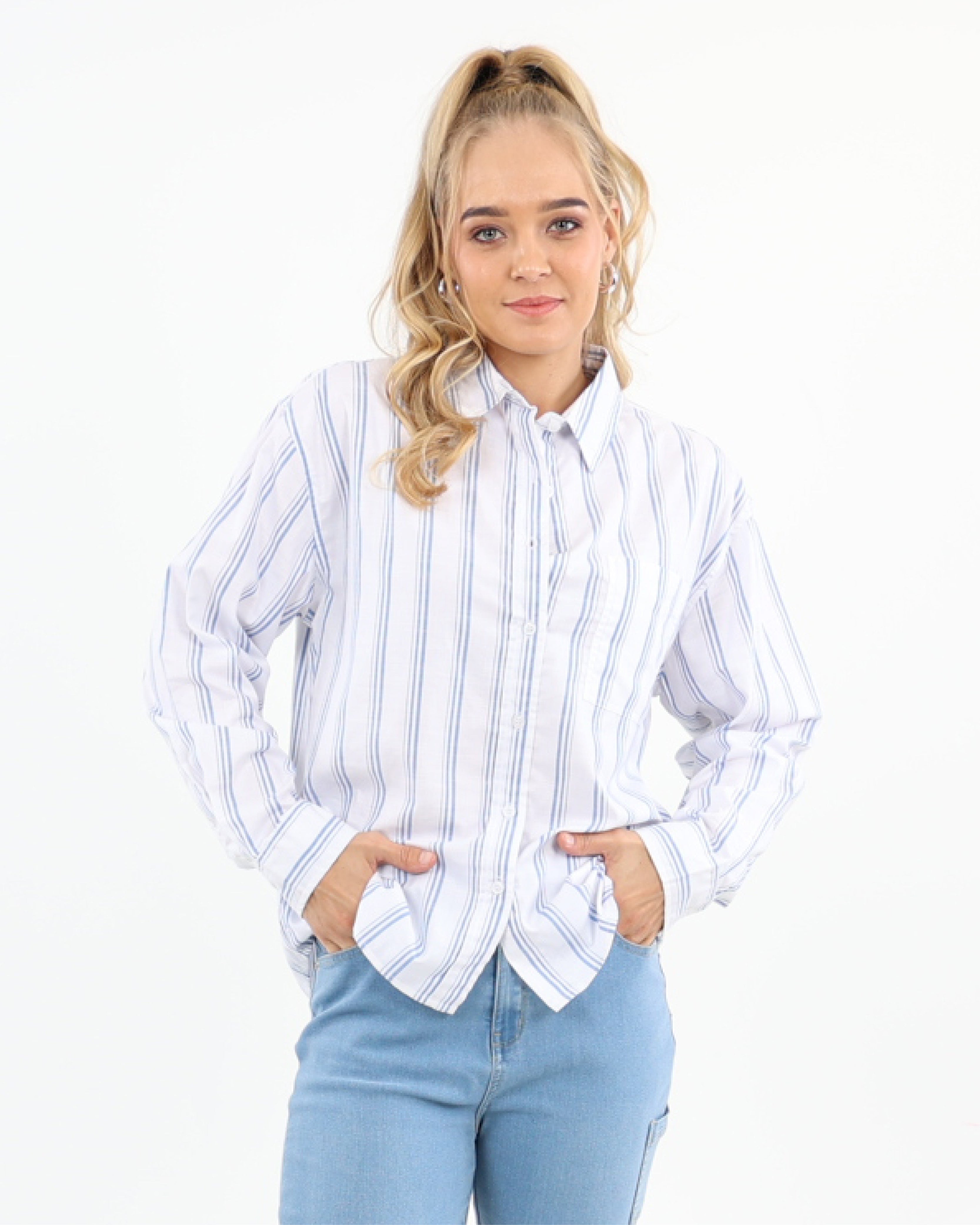 Blue Striped Long Sleeve Shirt