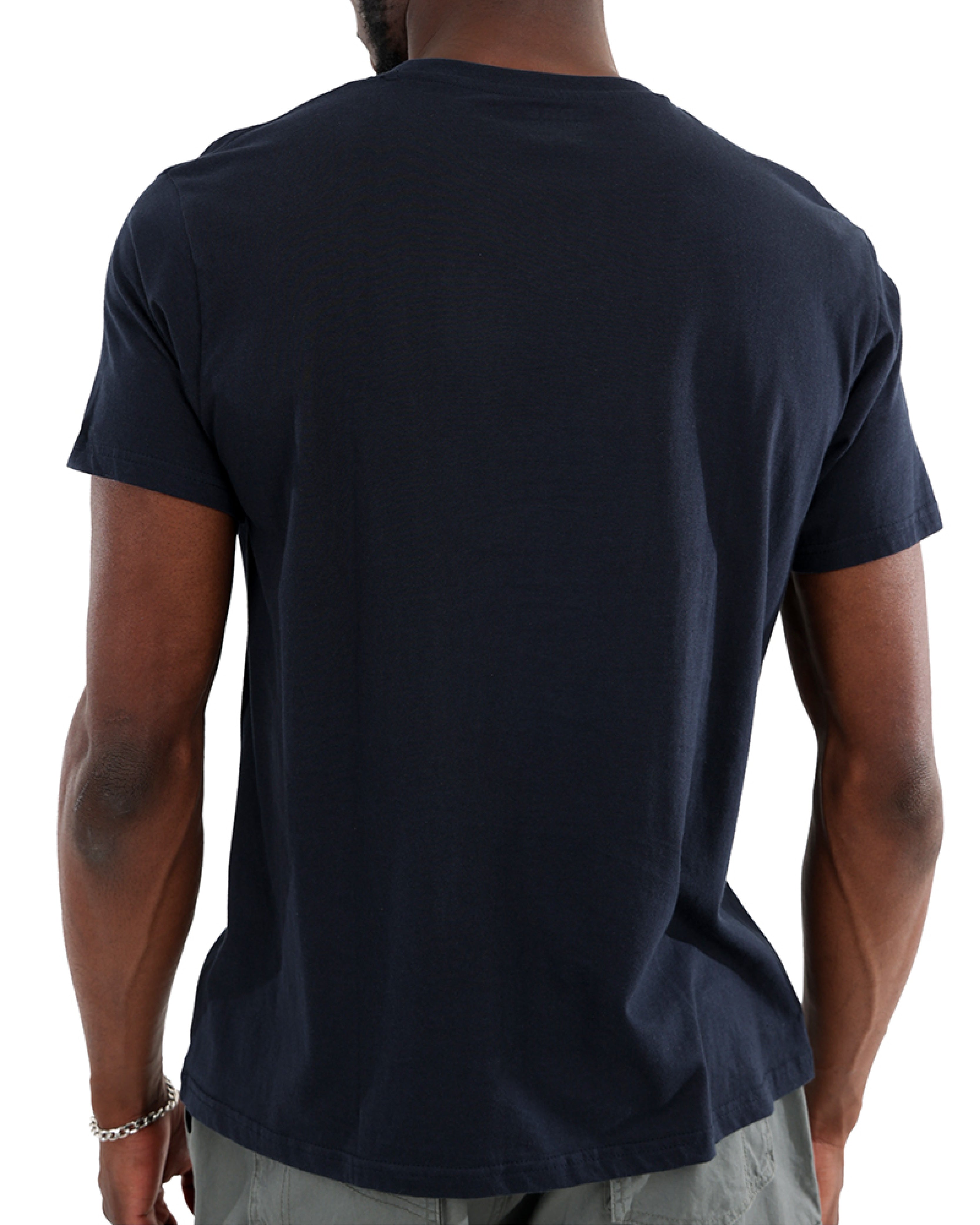 Short Sleeve Navy Cotton T-Shirt