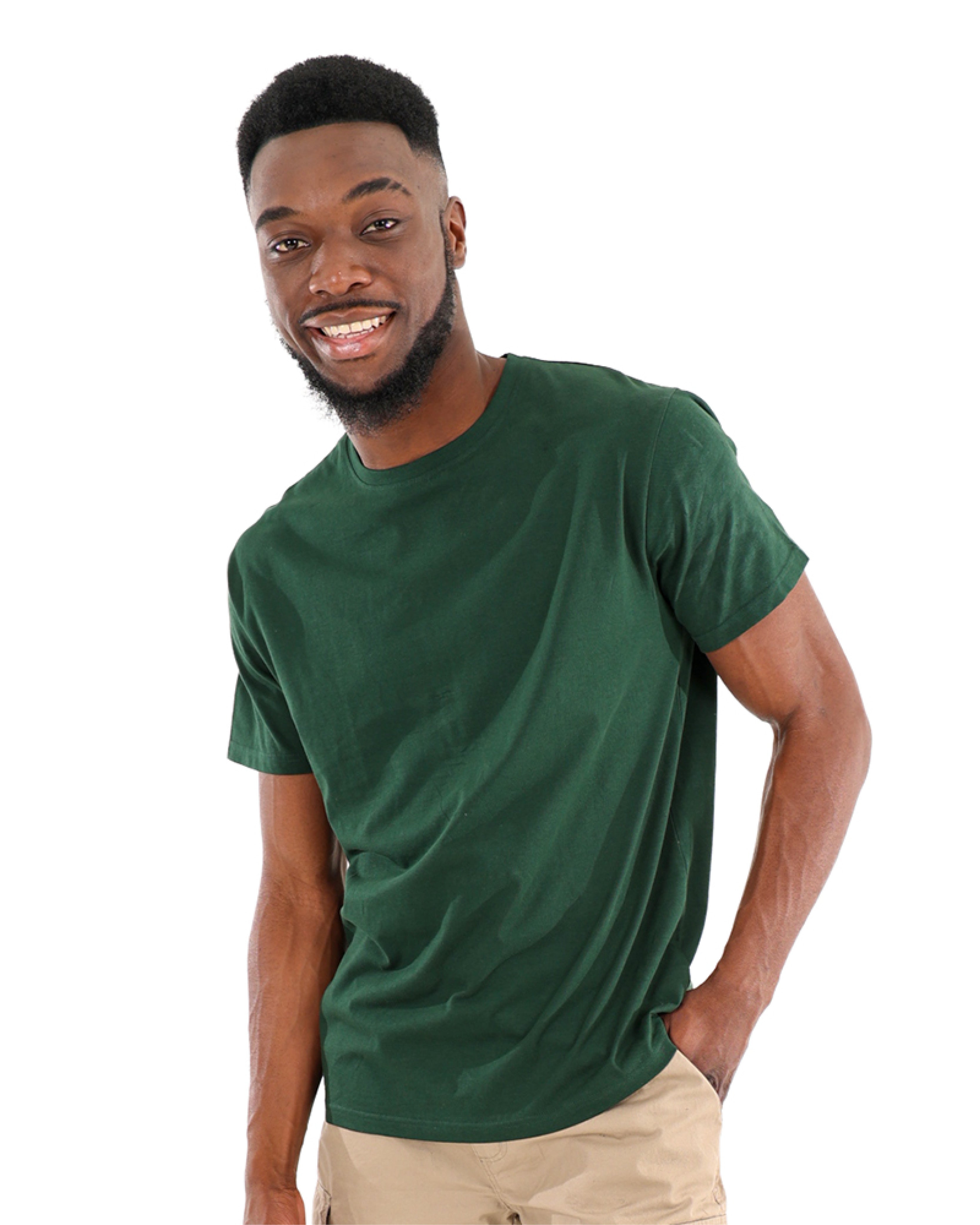 Short Sleeve Green Cotton T-Shirt