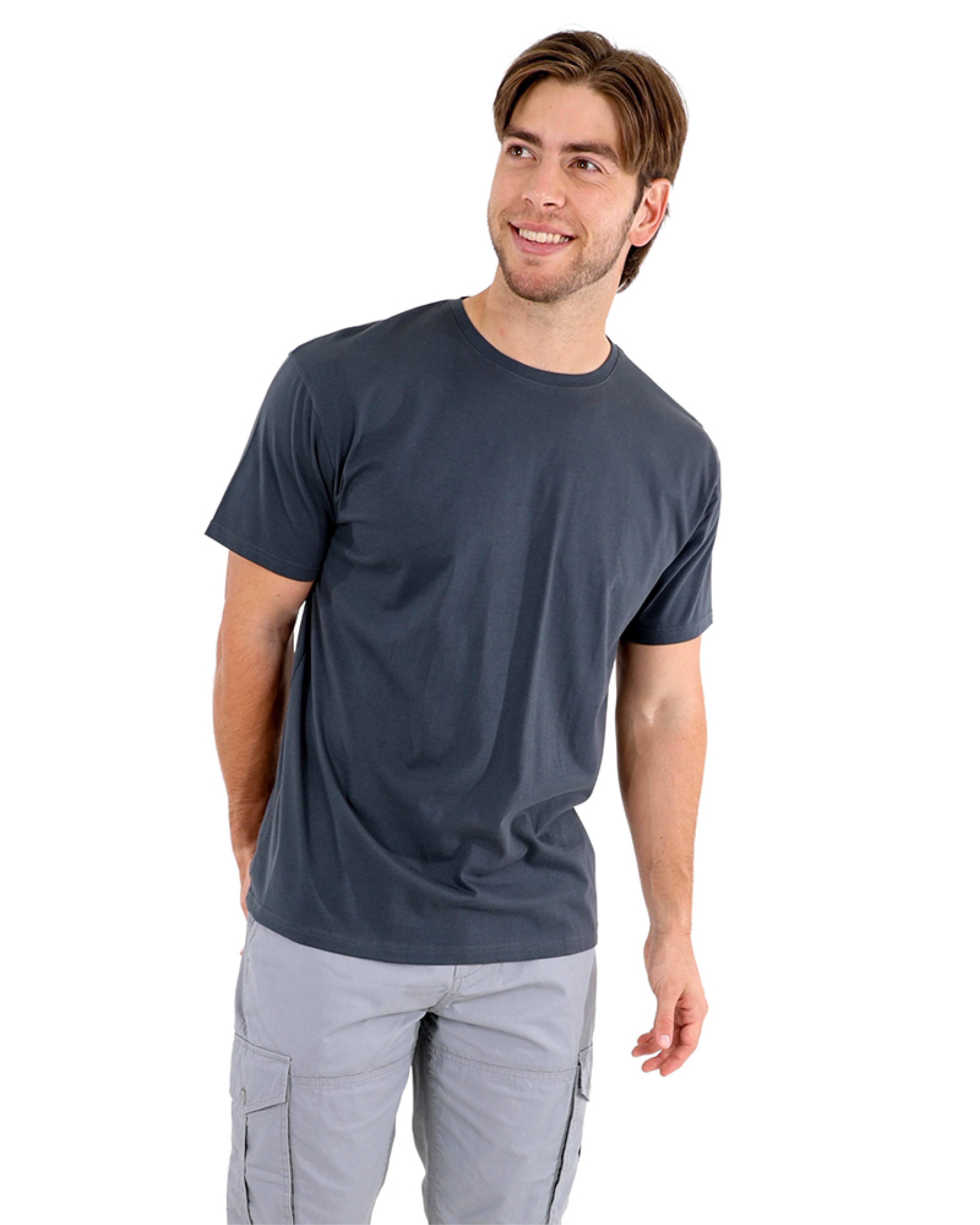 Short Sleeve Charcoal Cotton T-shirt