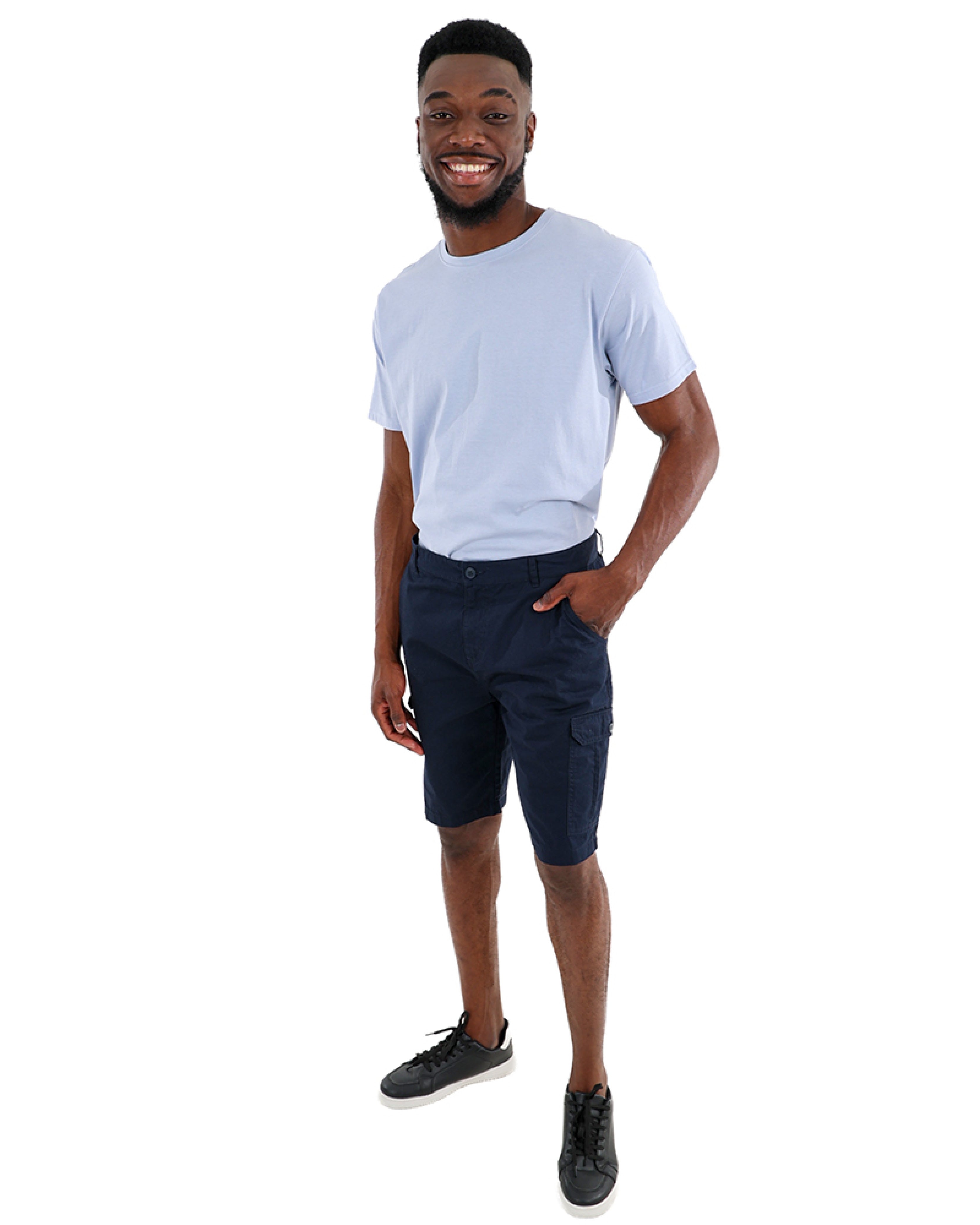 Cotton Twill Navy Cargo Shorts
