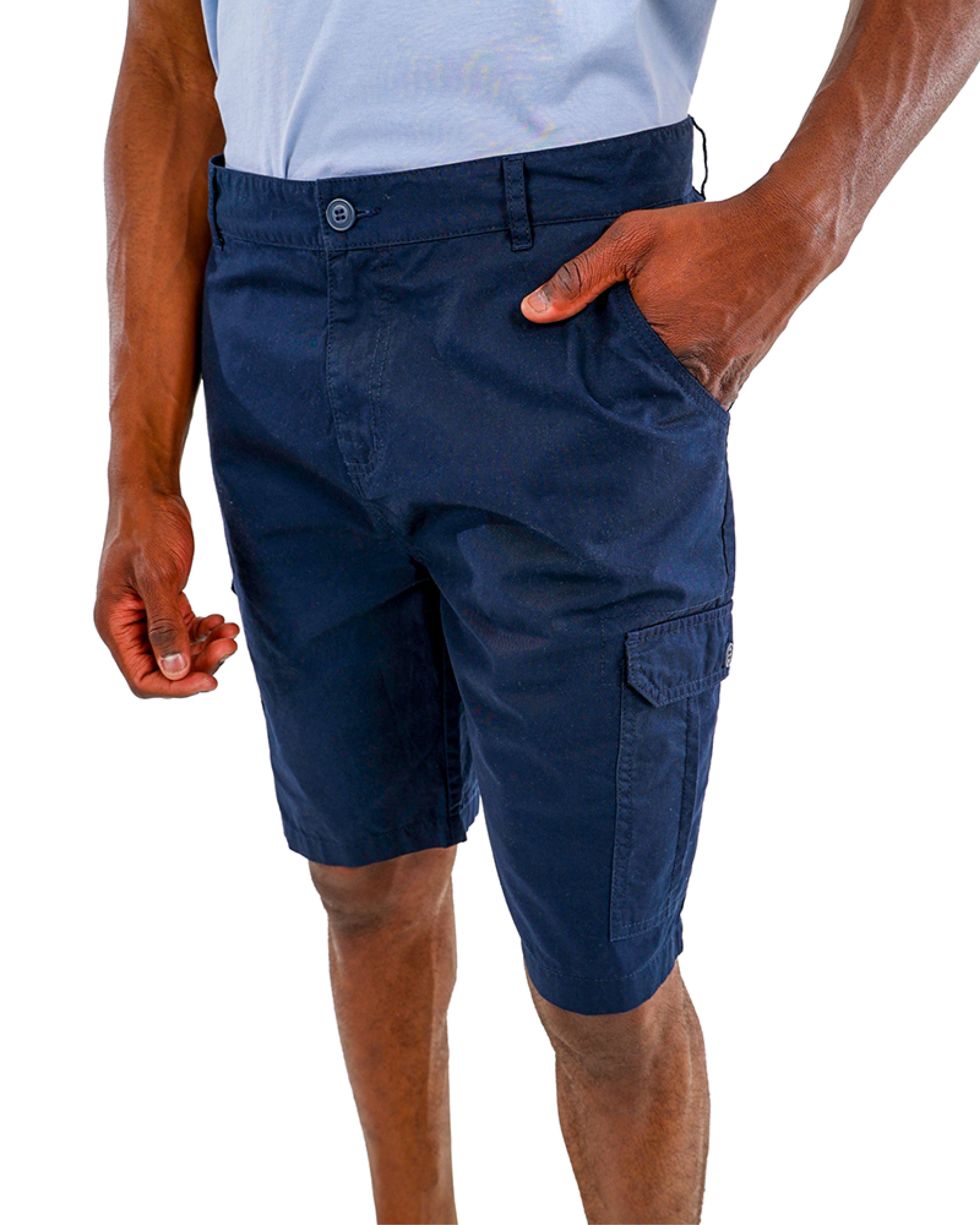 Cotton Twill Navy Cargo Shorts