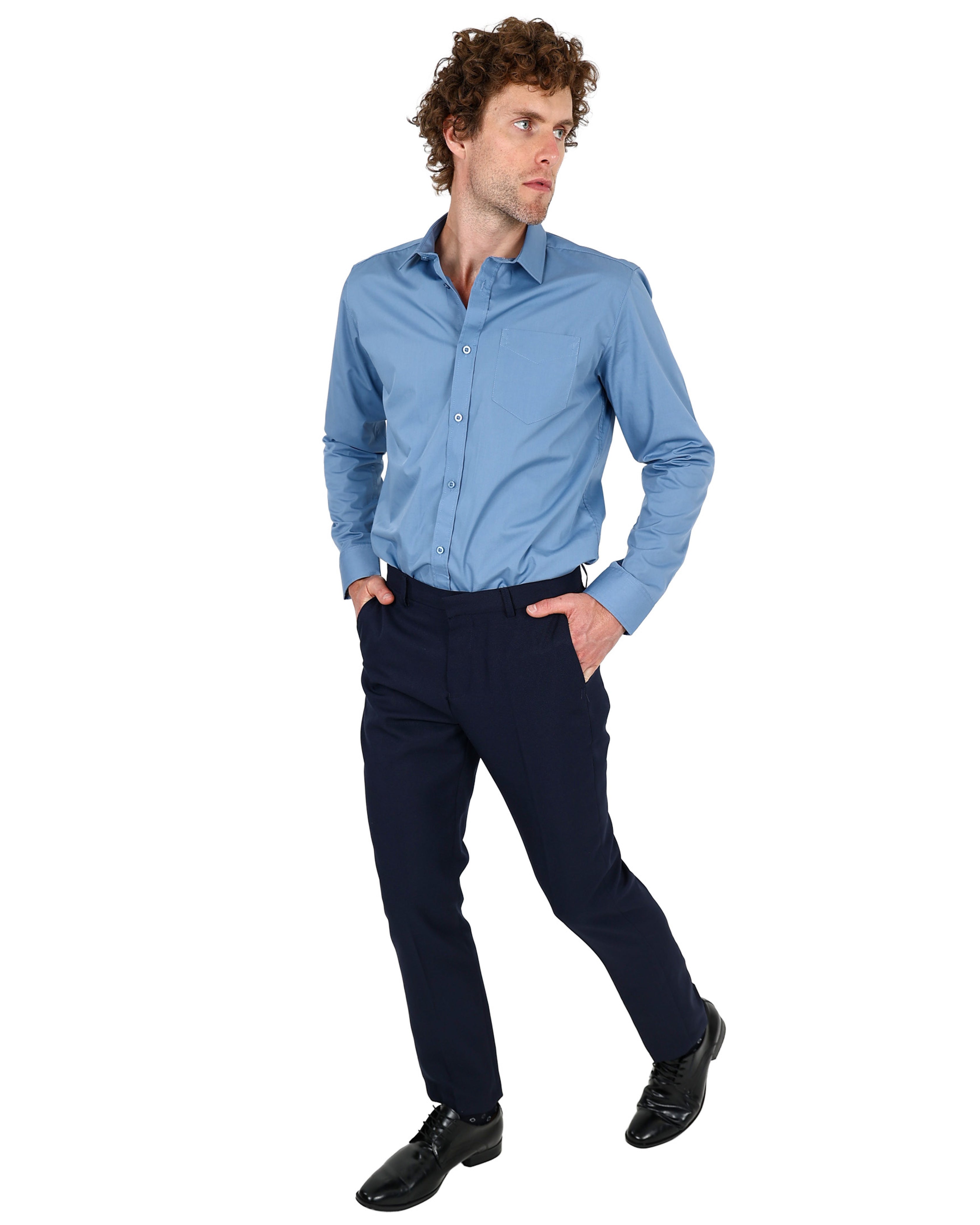 Slim Fit Matt Black Classic Formal Trouser