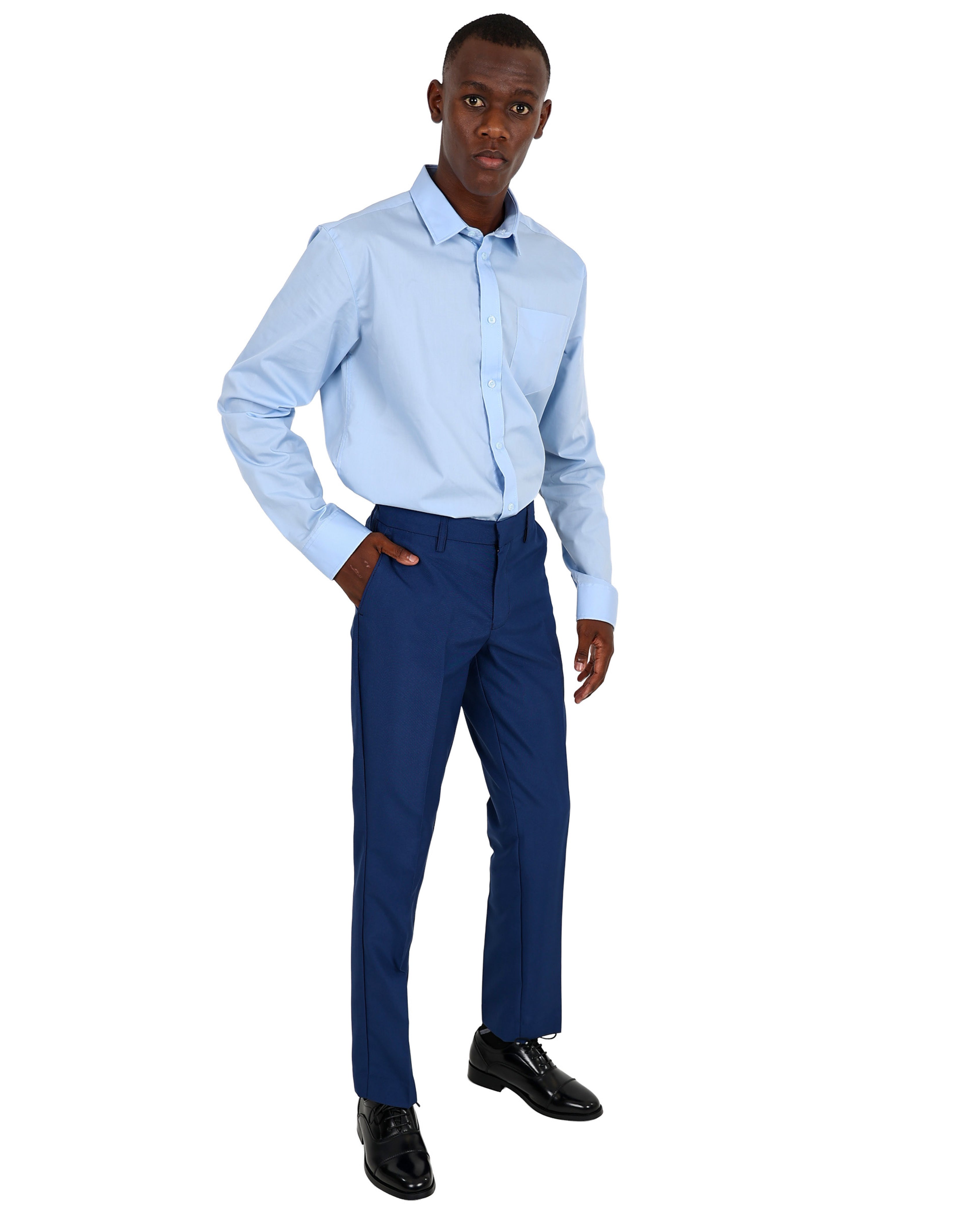 Light Blue Chambray Long Sleeve Classic Formal Shirt