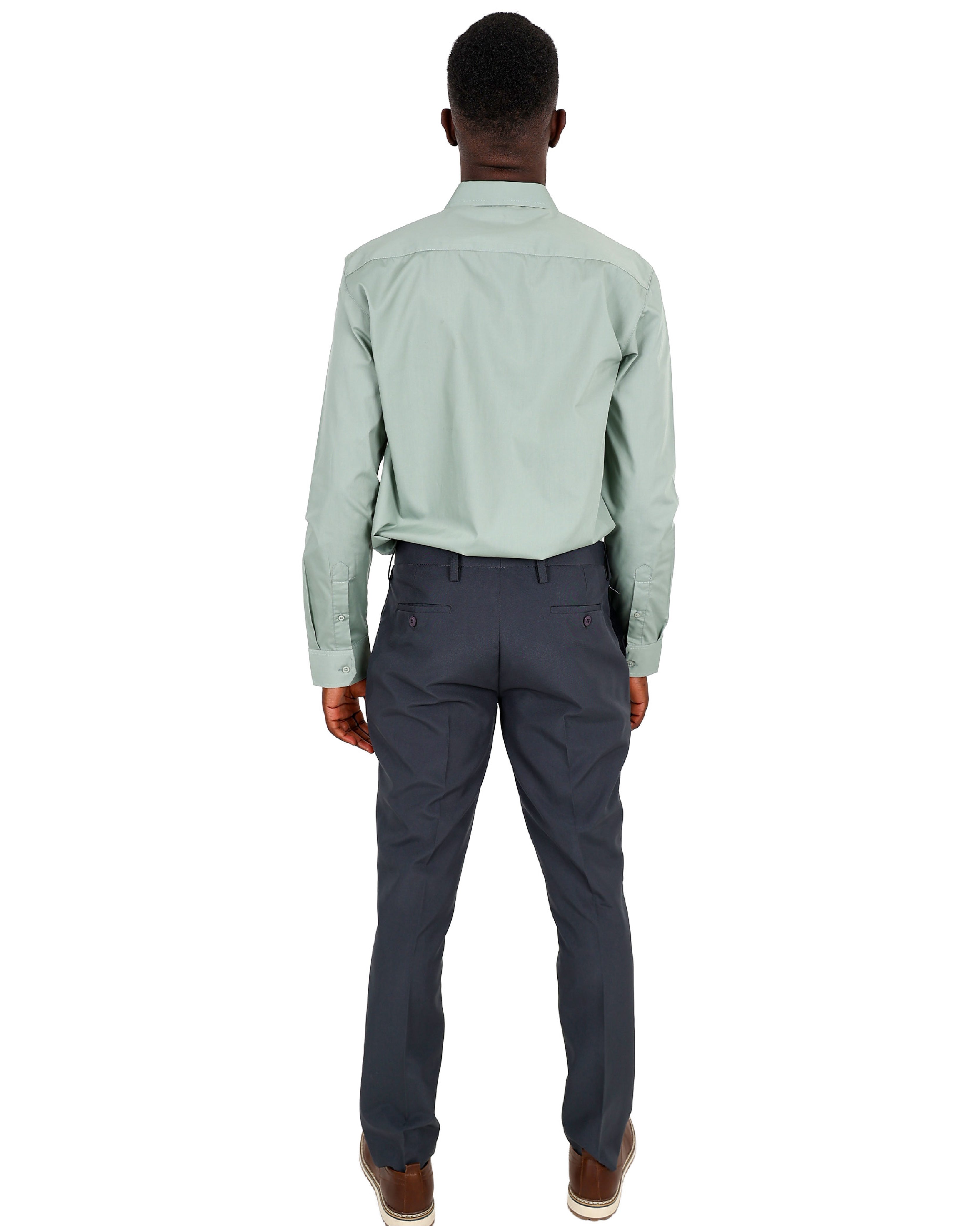 Sage Chambray Long Sleeve Classic Formal Shirt