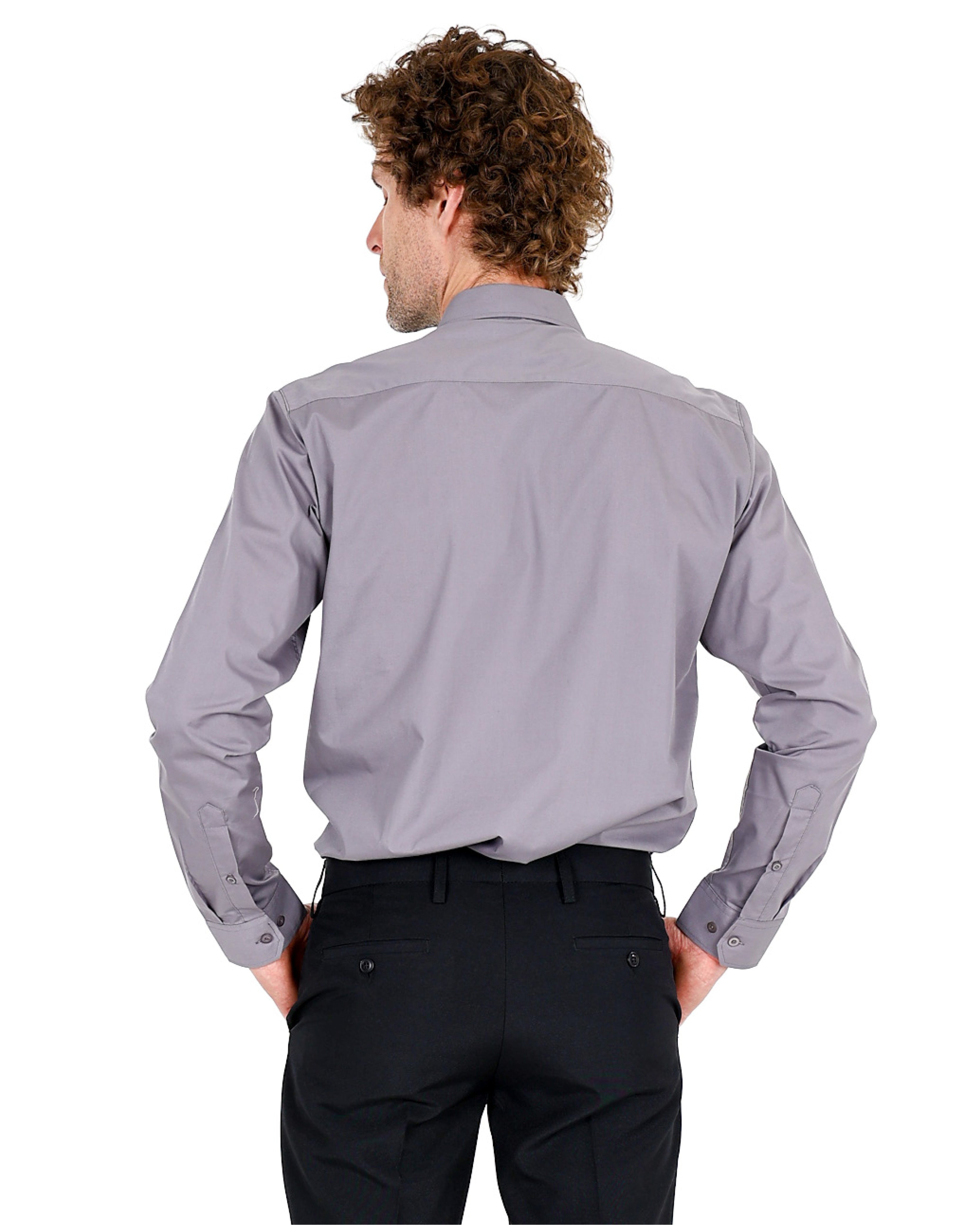 Grey Chambray Long Sleeve Classic Formal Shirt