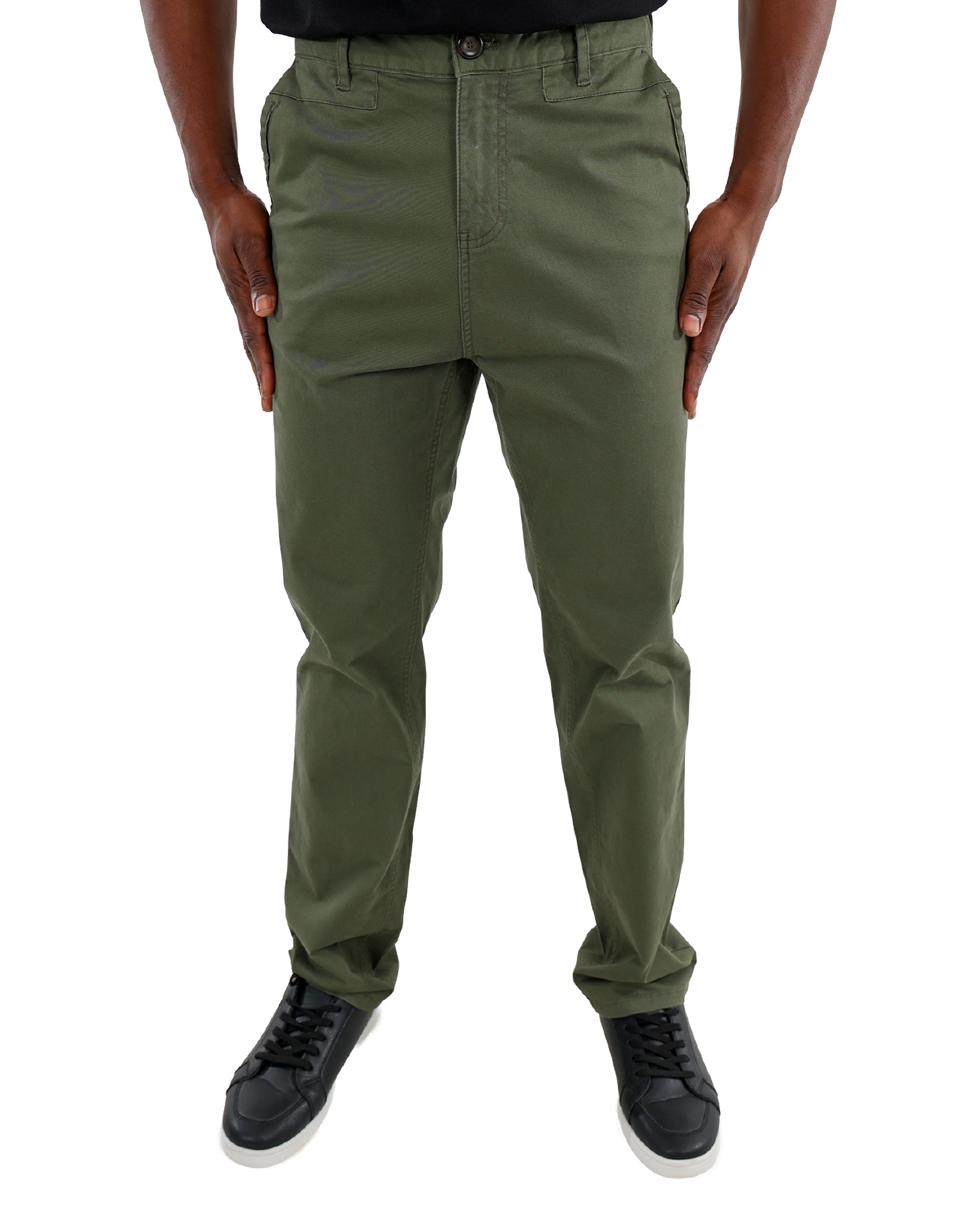 Stretch Cotton Tapered Fit Olive Chino