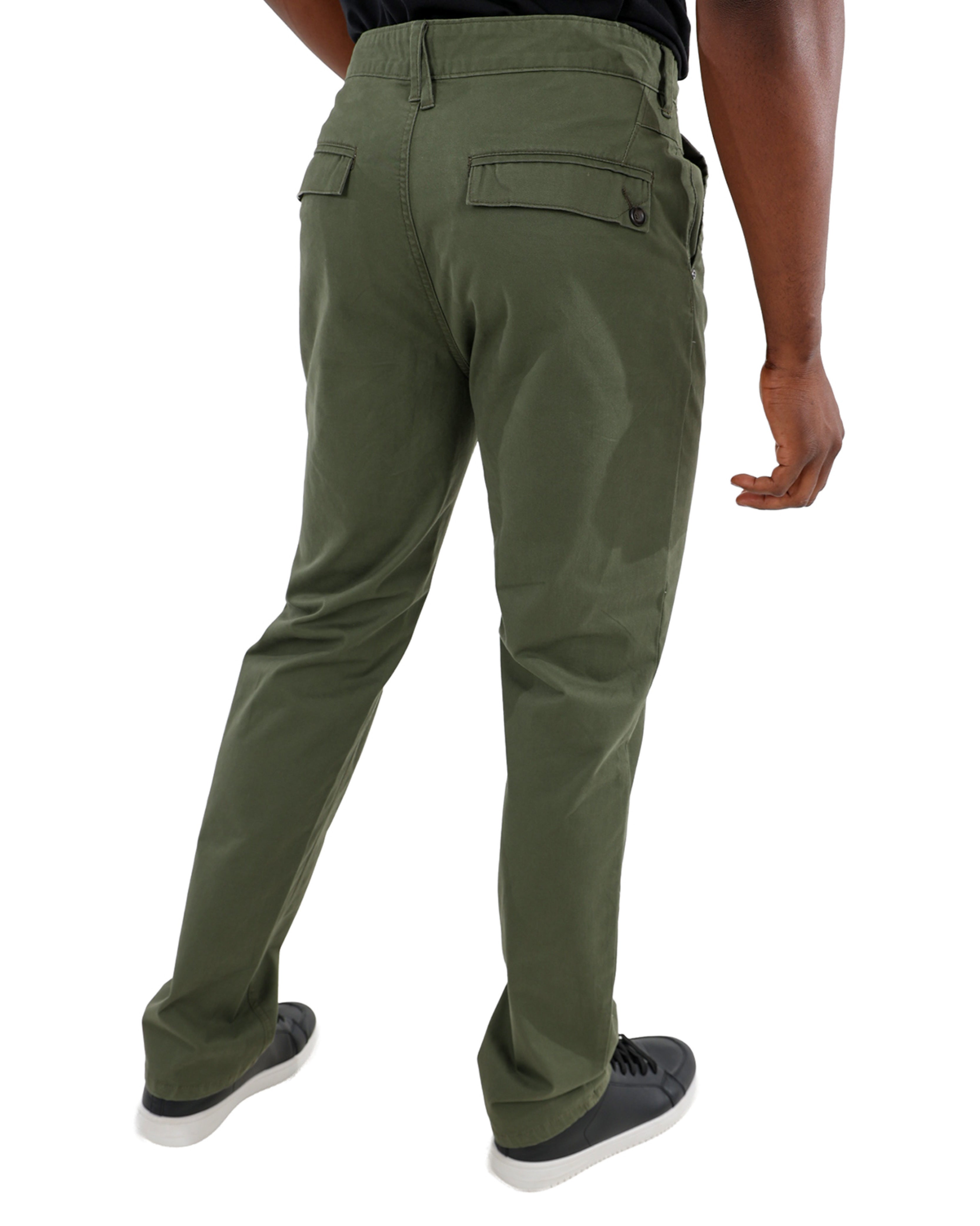 Stretch Cotton Tapered Fit Olive Chino