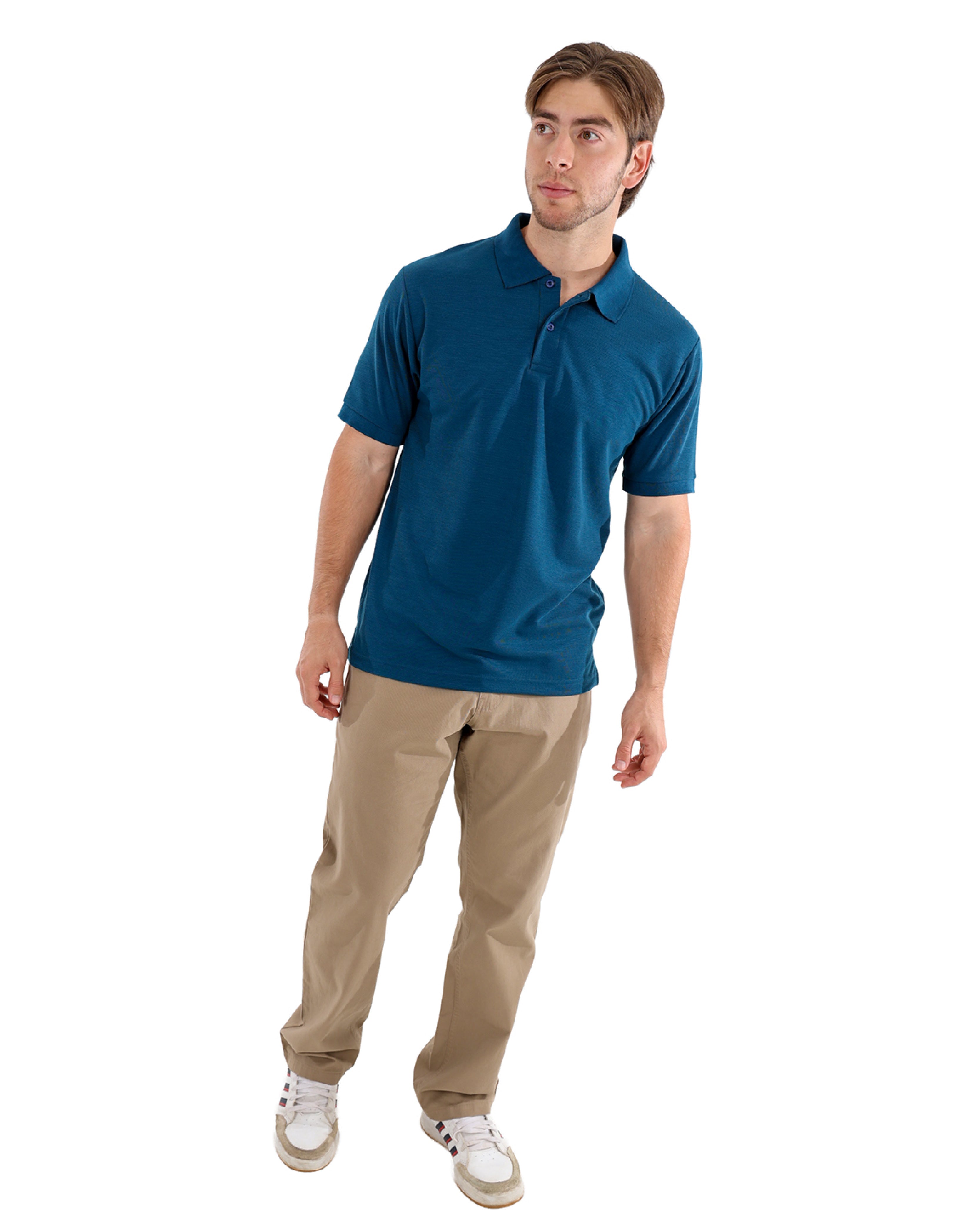Pique Petrol Short Sleeve Golfer