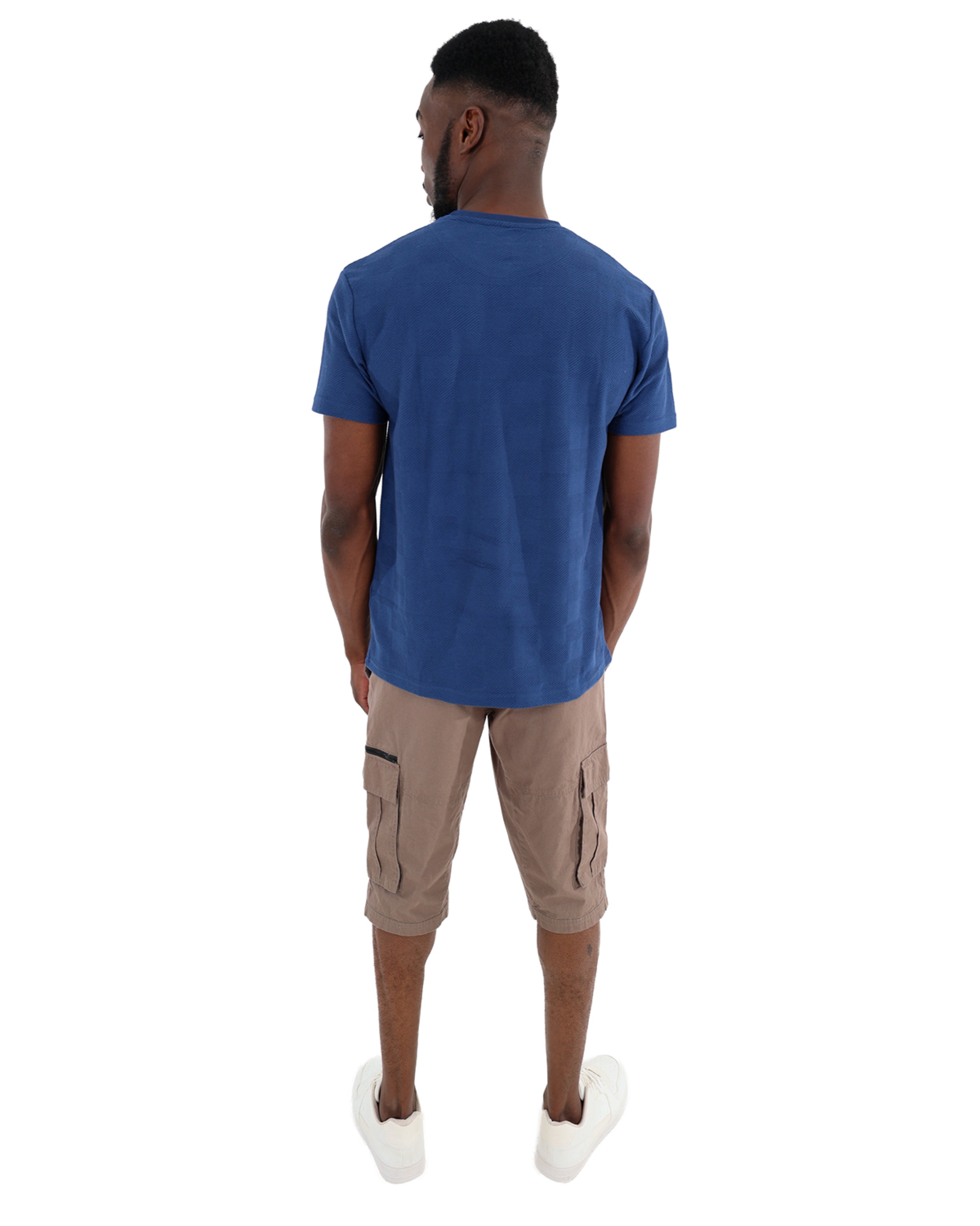 Short Sleeve Petrol Jacquard T-Shirt