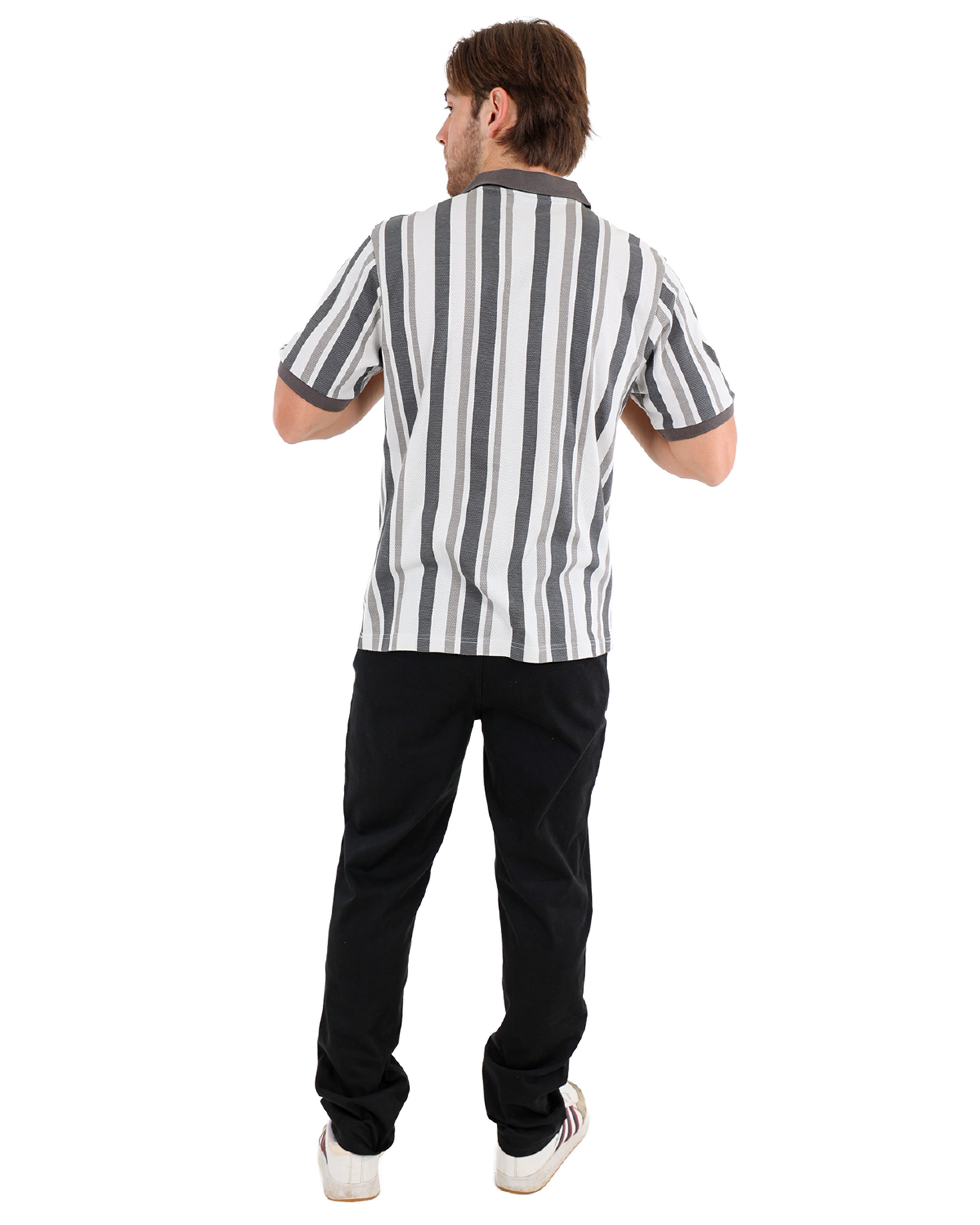 Short Sleeve Vertical Stripe Cotton Golfer