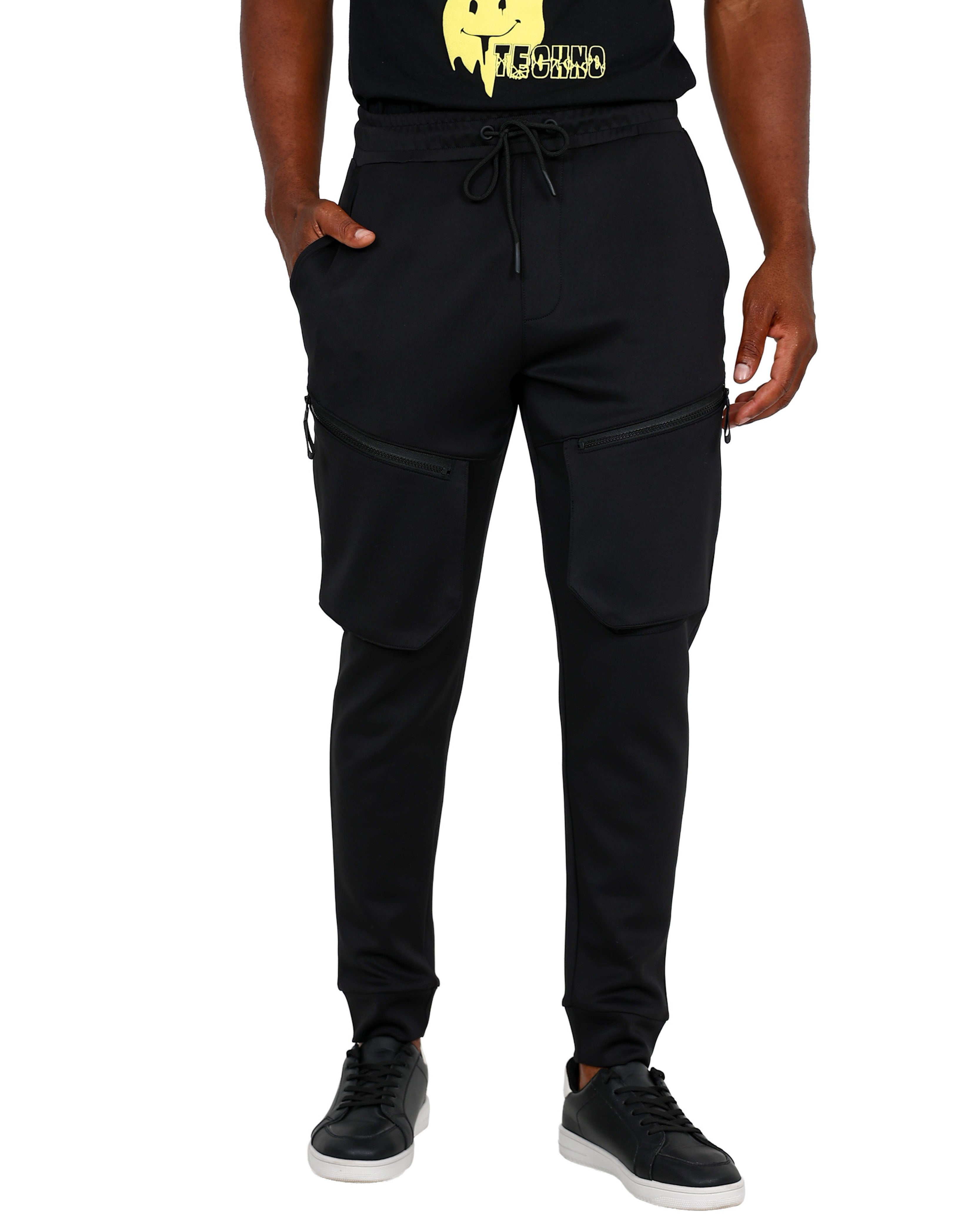 Black Cargo Pocket Scuba Jogger