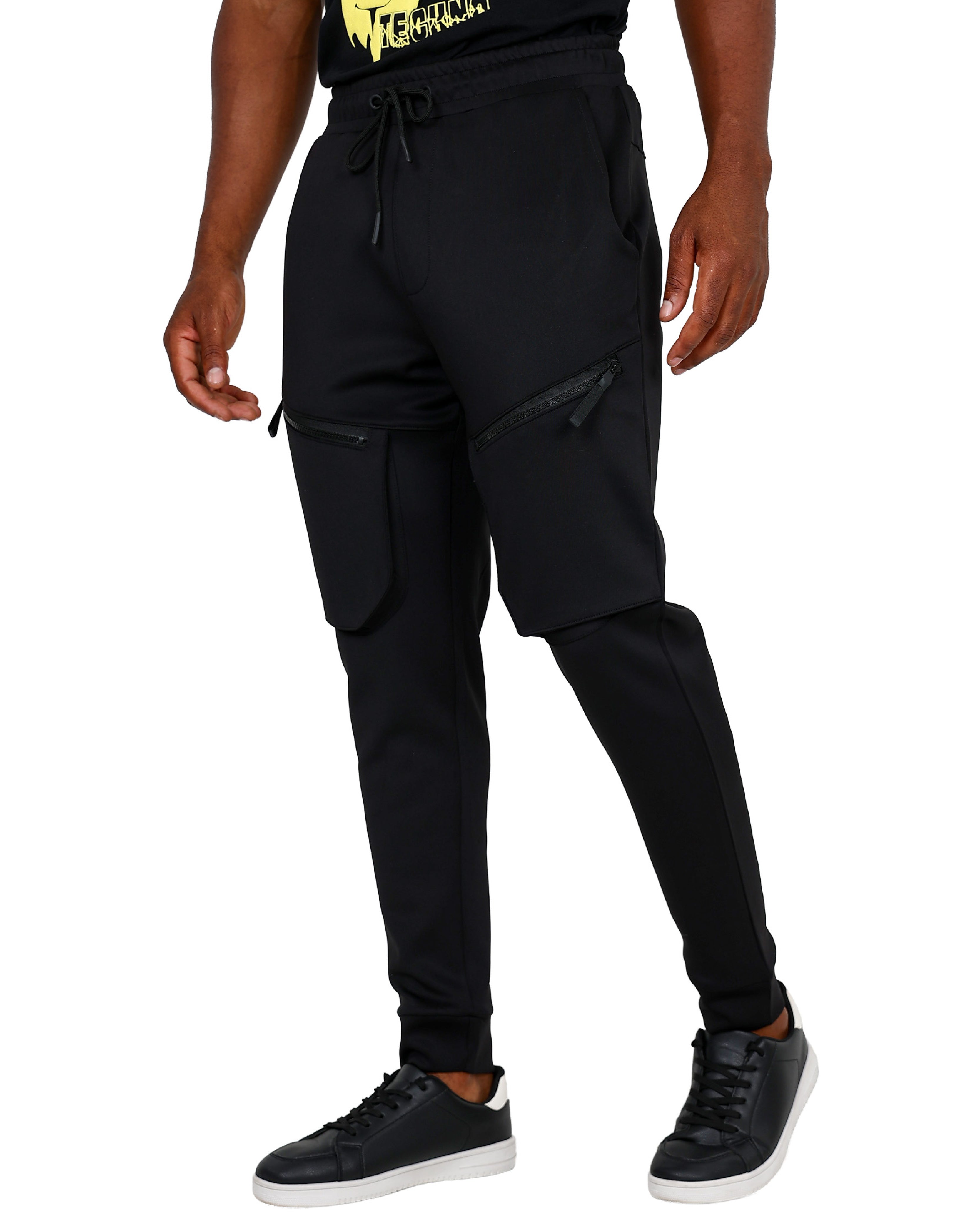 Black Cargo Pocket Scuba Jogger