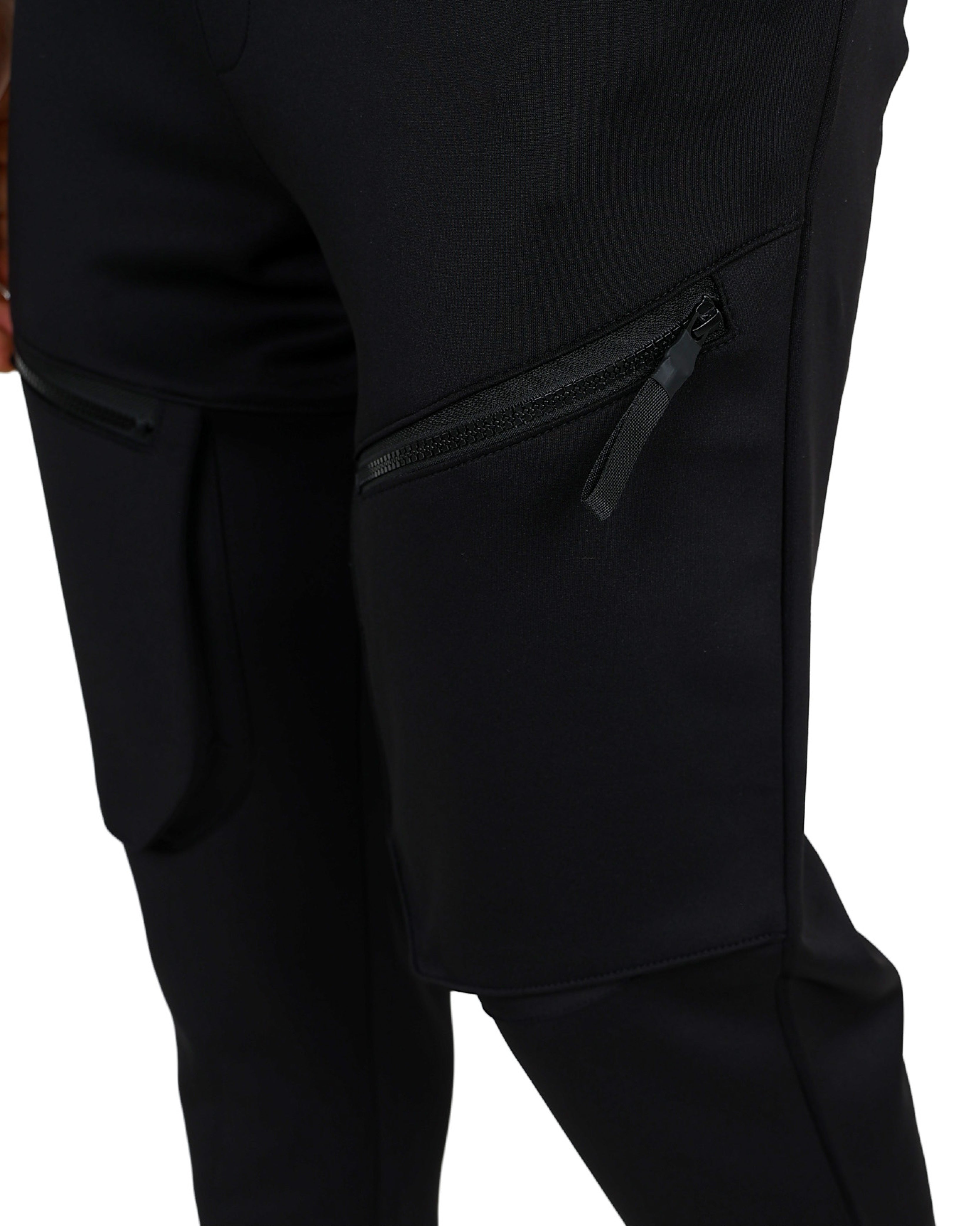 Black Cargo Pocket Scuba Jogger