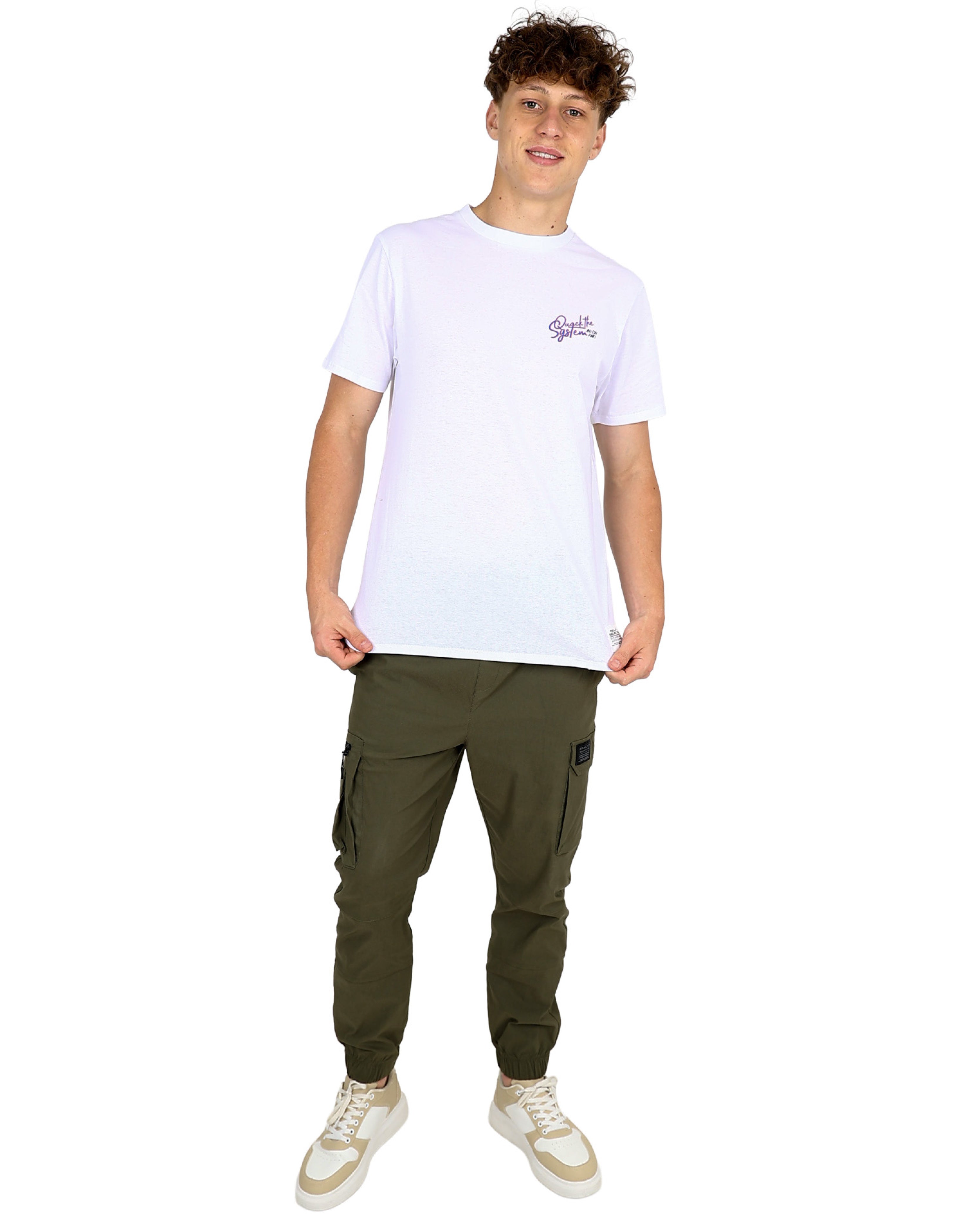 Short Sleeve White Quack Graphic T-Shirt