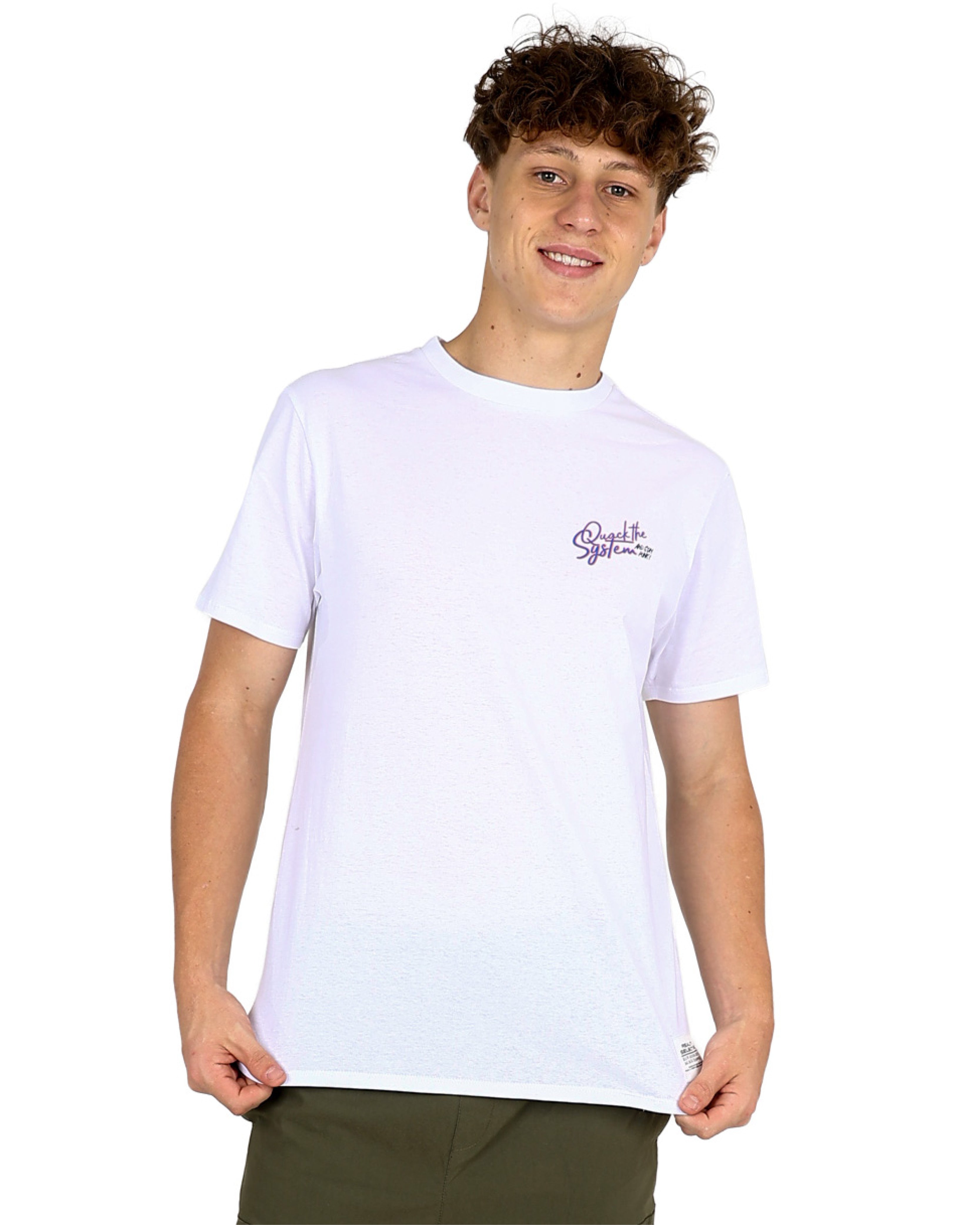 Short Sleeve White Quack Graphic T-Shirt