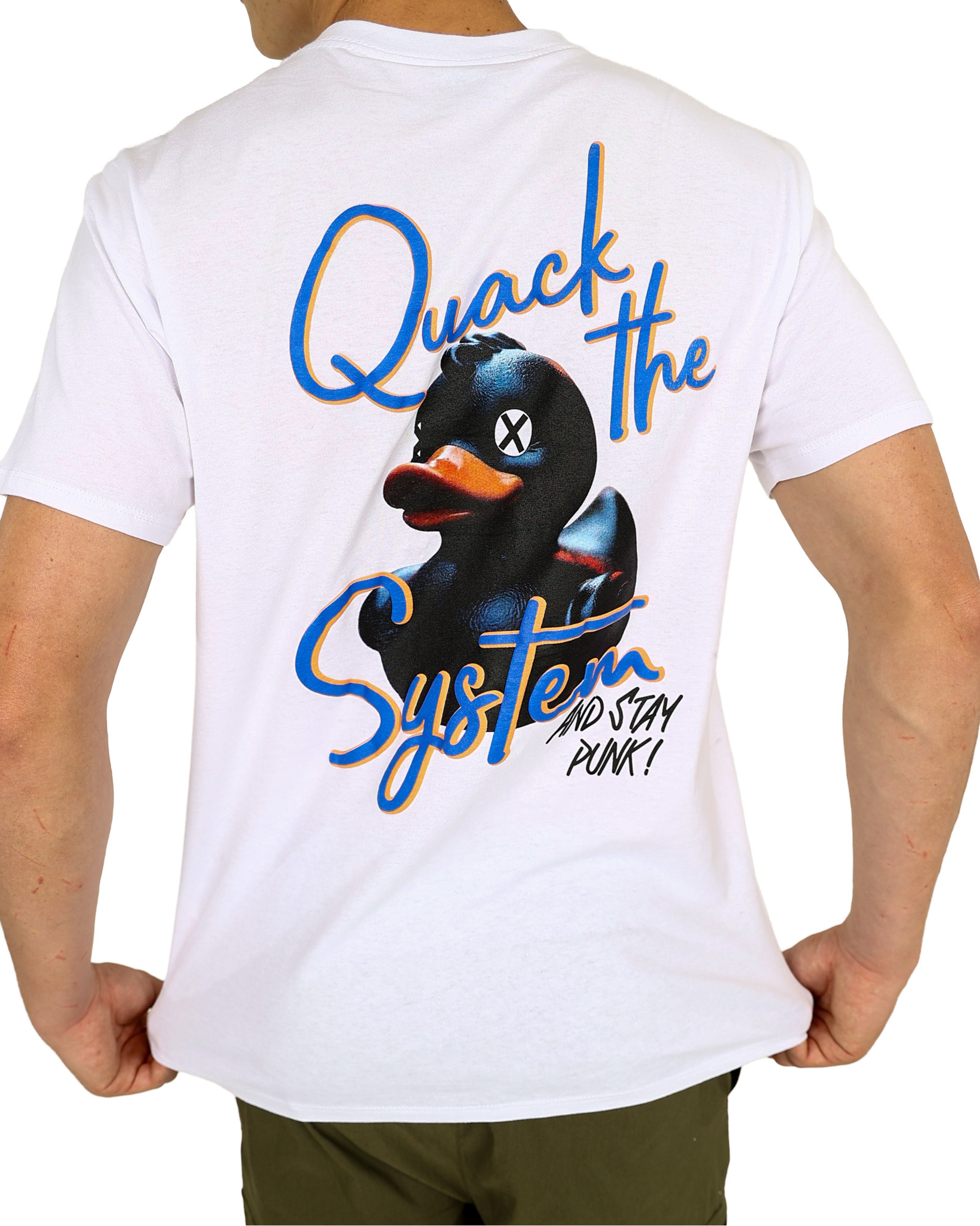Short Sleeve White Quack Graphic T-Shirt